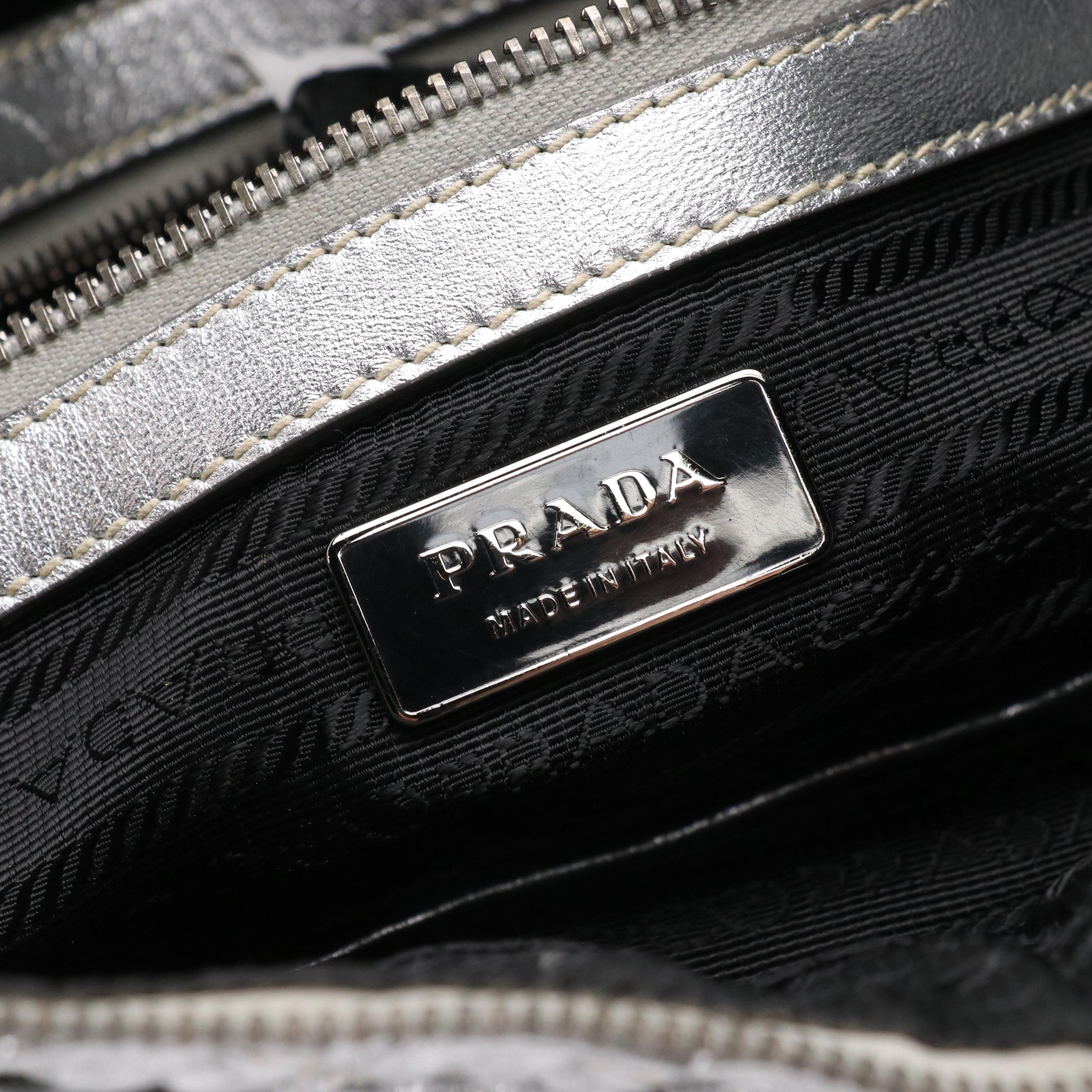 Prada Gaufre Messenger Bag in Metallic Nappa Leather