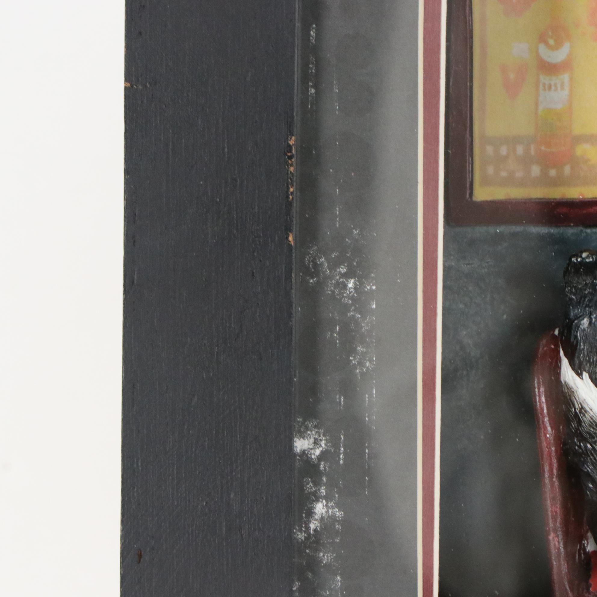 3D Shadowbox Diorama "Dogs Playing Poker", Late 20th Century