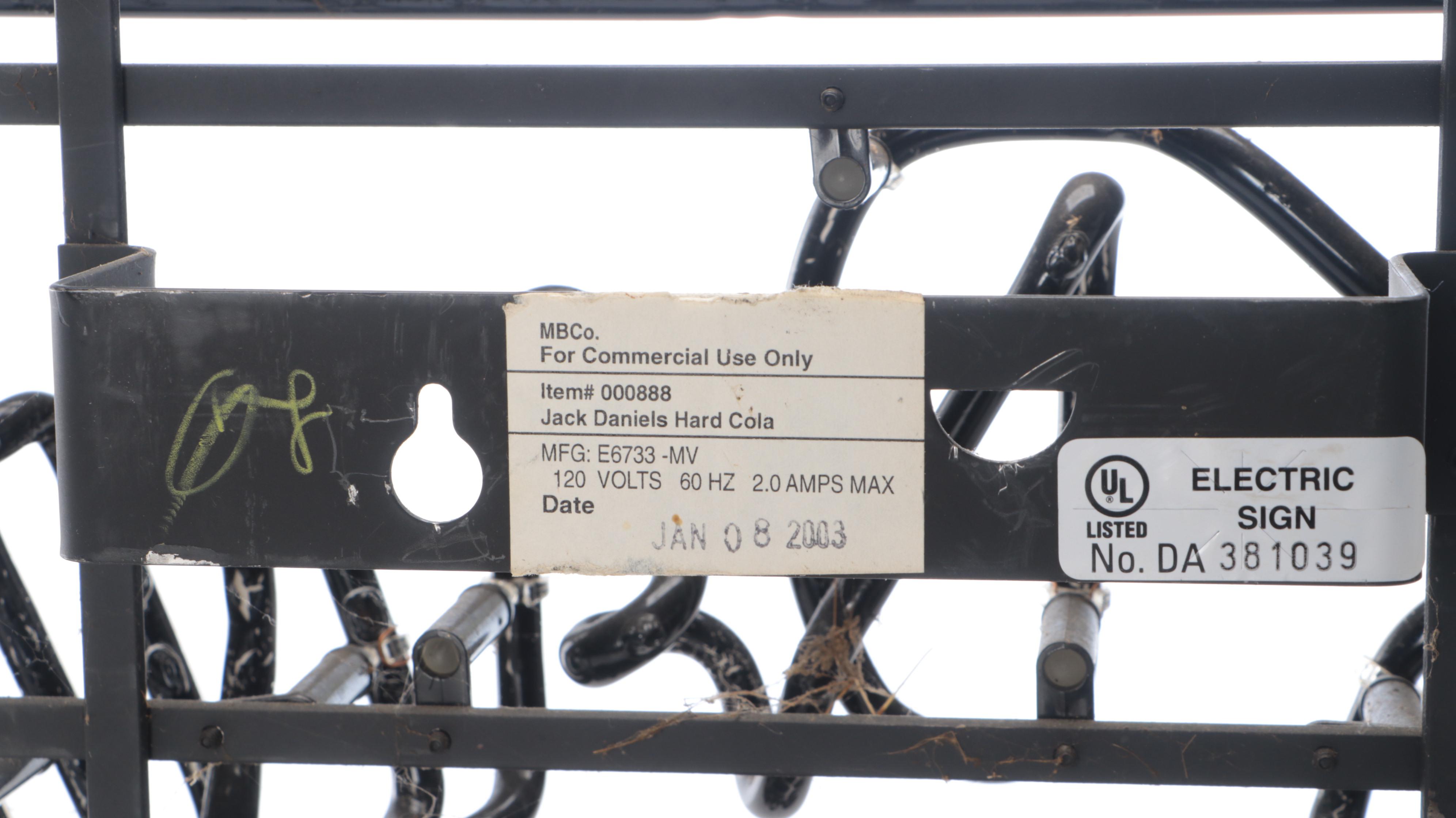 Jack Daniels Original Hard Cola Neon Sign