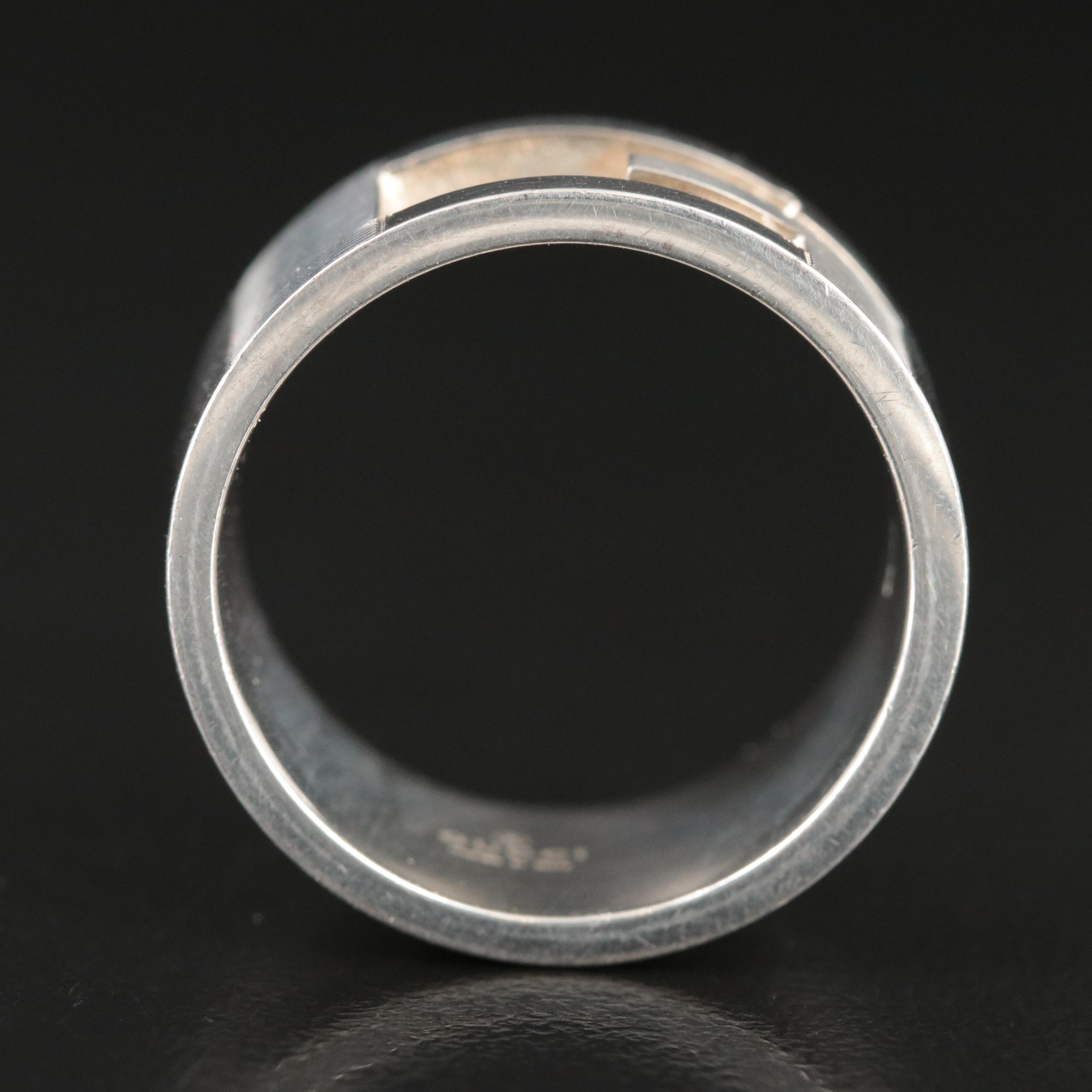 Gucci G Cut Out Sterling Wide Ring
