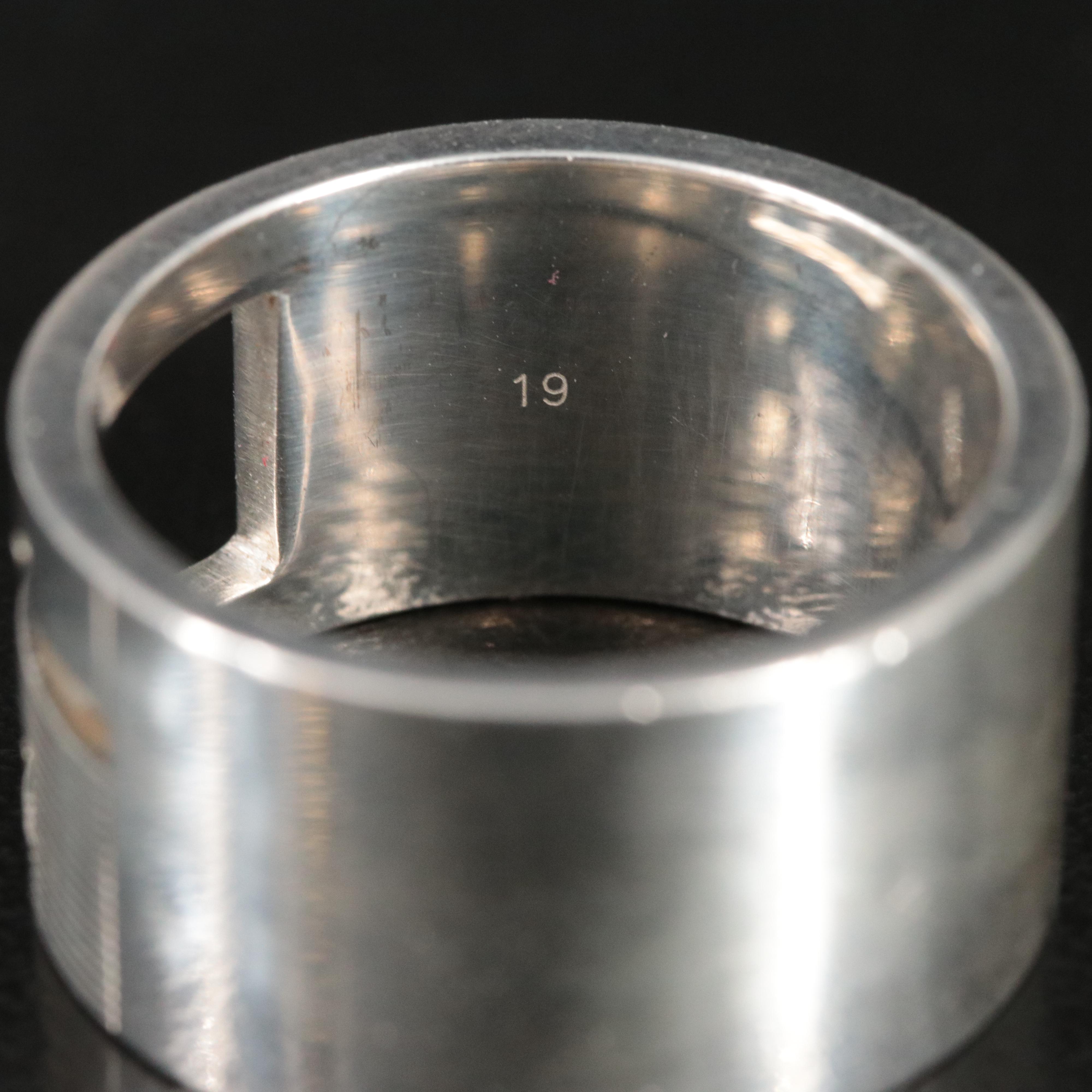Gucci G Cut Out Sterling Wide Ring