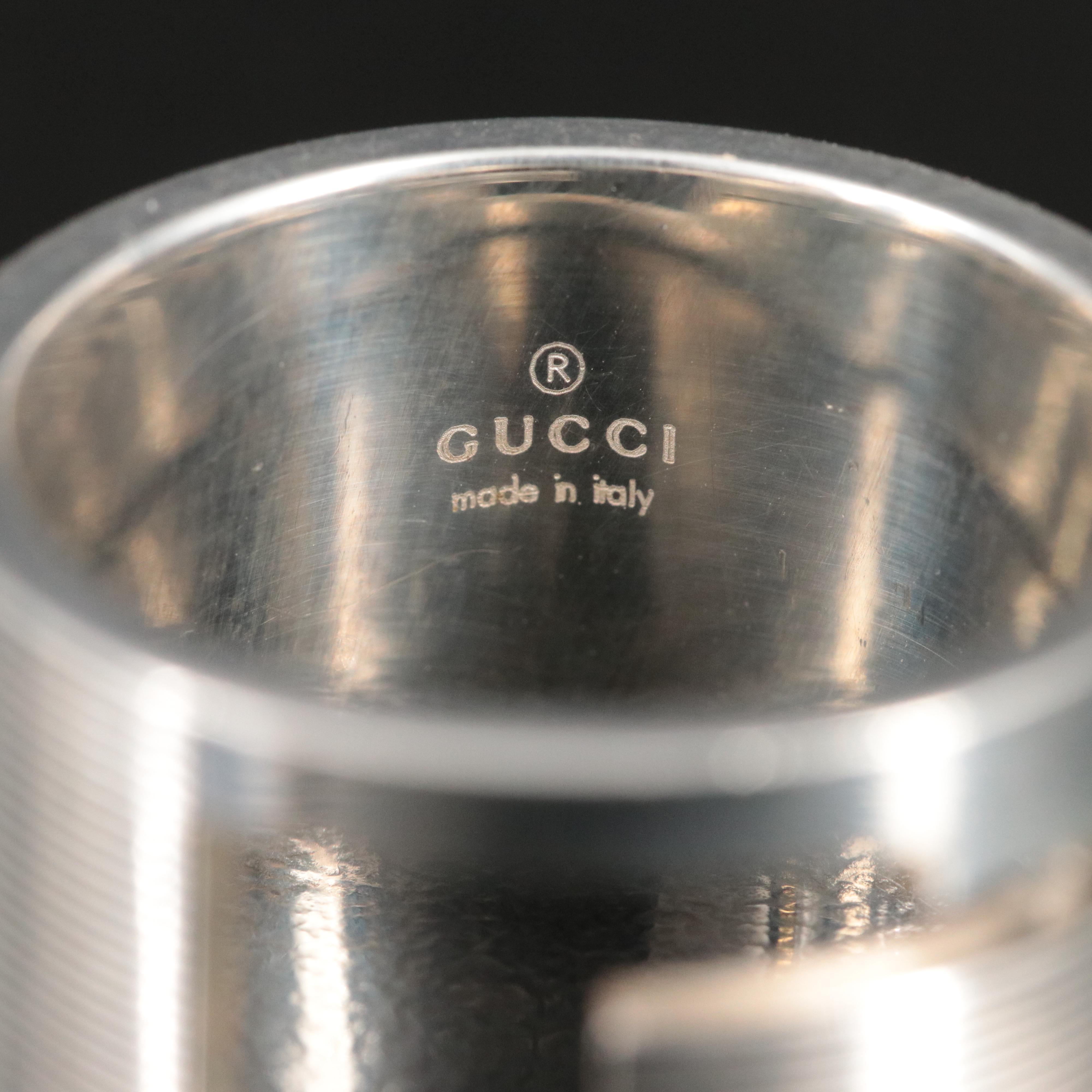 Gucci G Cut Out Sterling Wide Ring