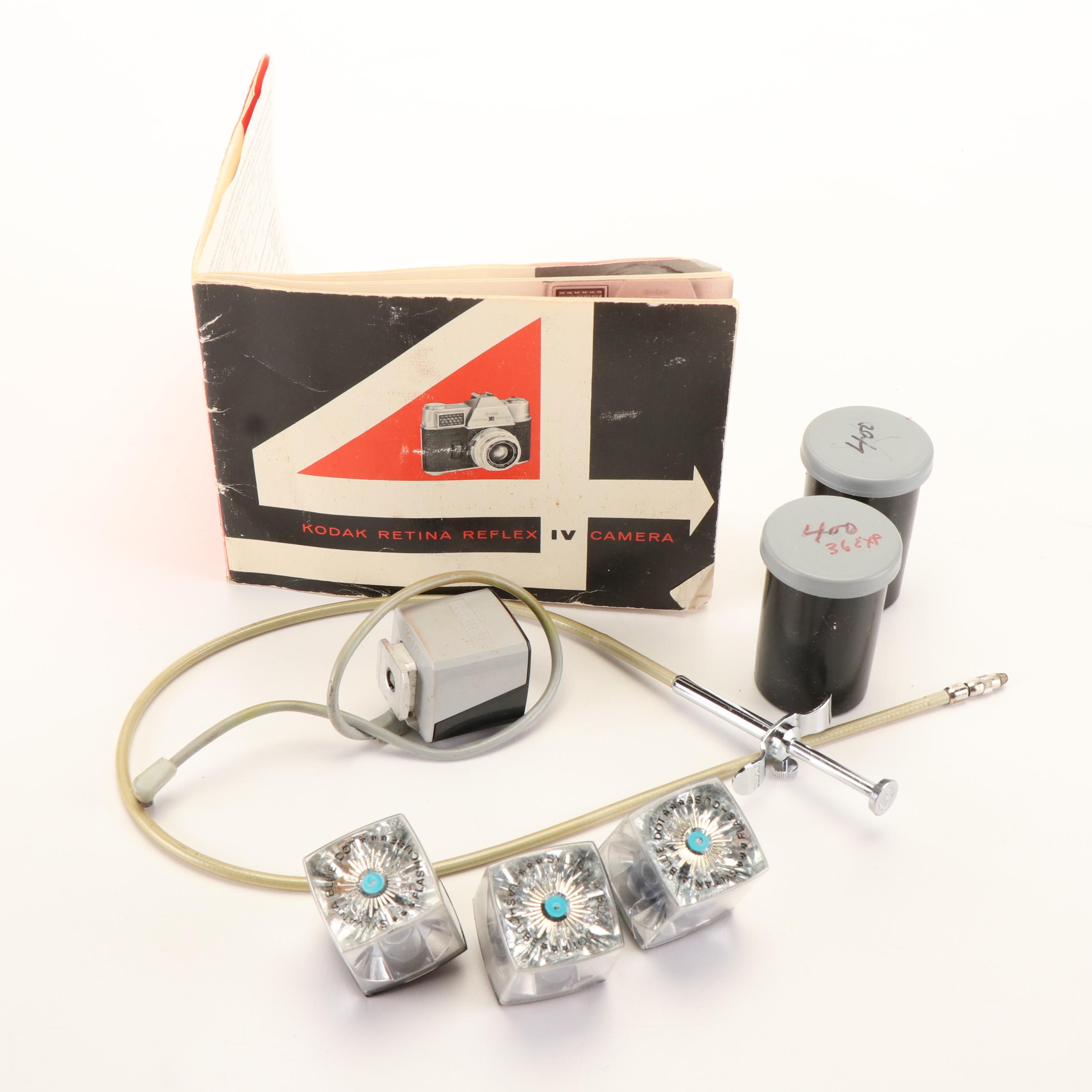 Kodak Retina Reflex IV Camera with Lens and More Camera Accessories