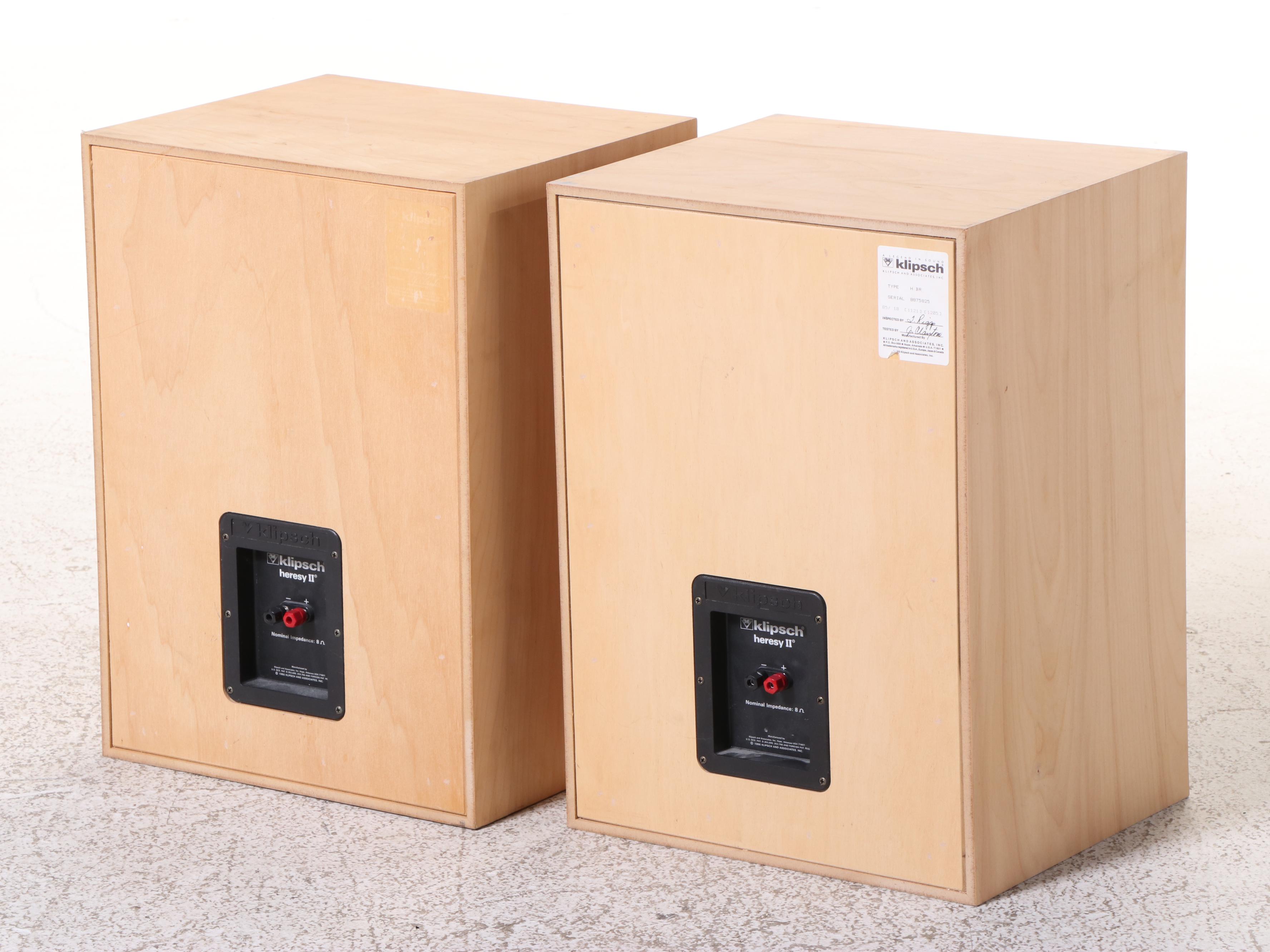 Klipsch Heresy II HBR Floor Standing Speakers, Late 20th Century