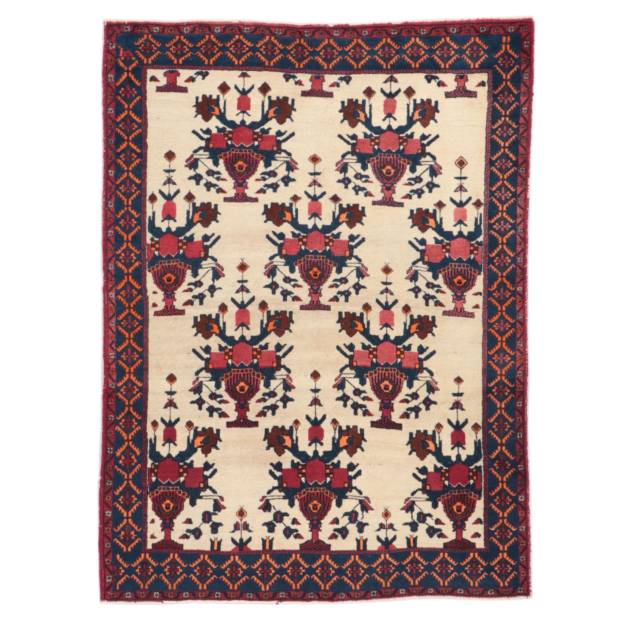 4'10 x 6'6 Hand-Knotted Caucasian Karabagh Area Rug