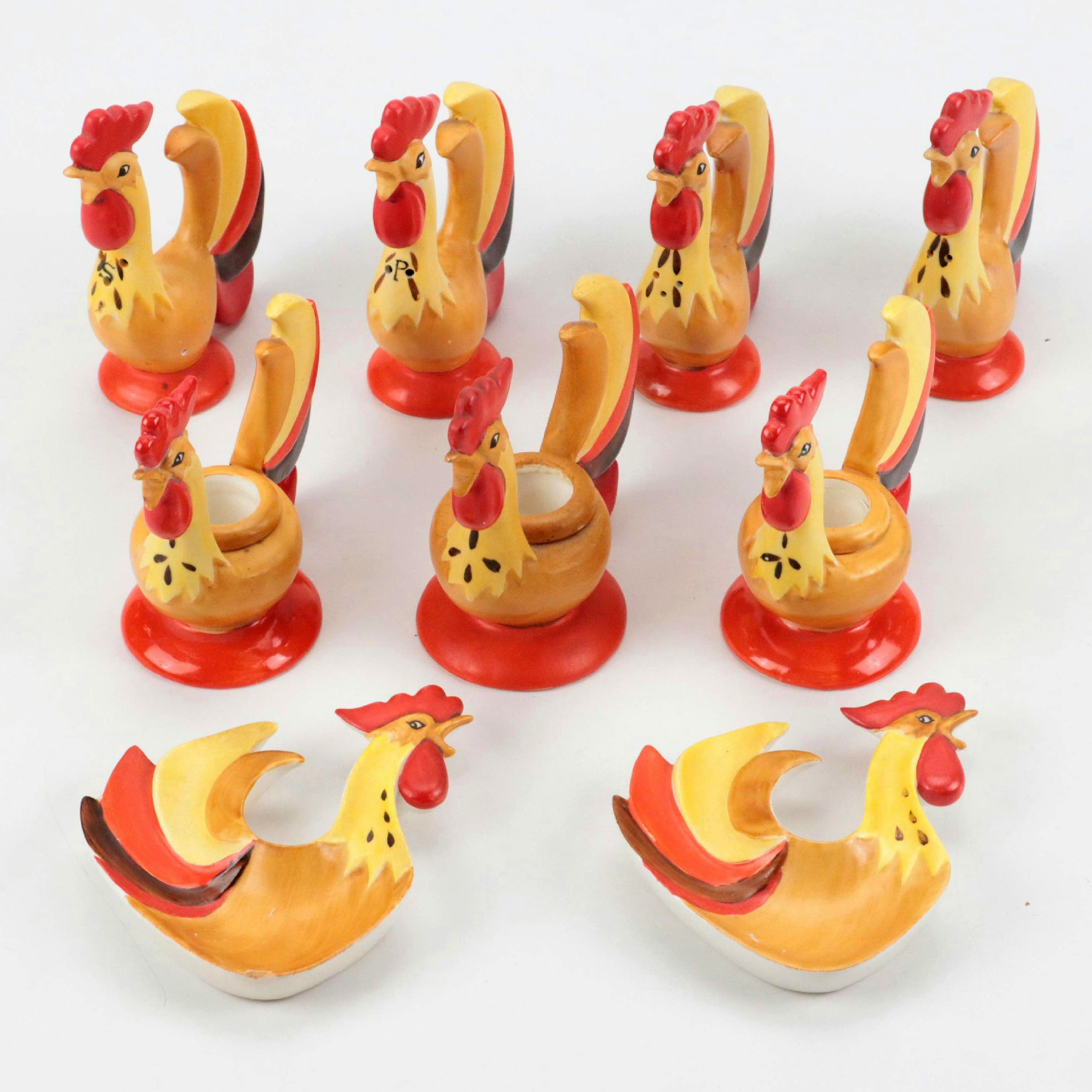 Holt Howard Ceramic Shakers, Candlesticks and Dishes, 1960