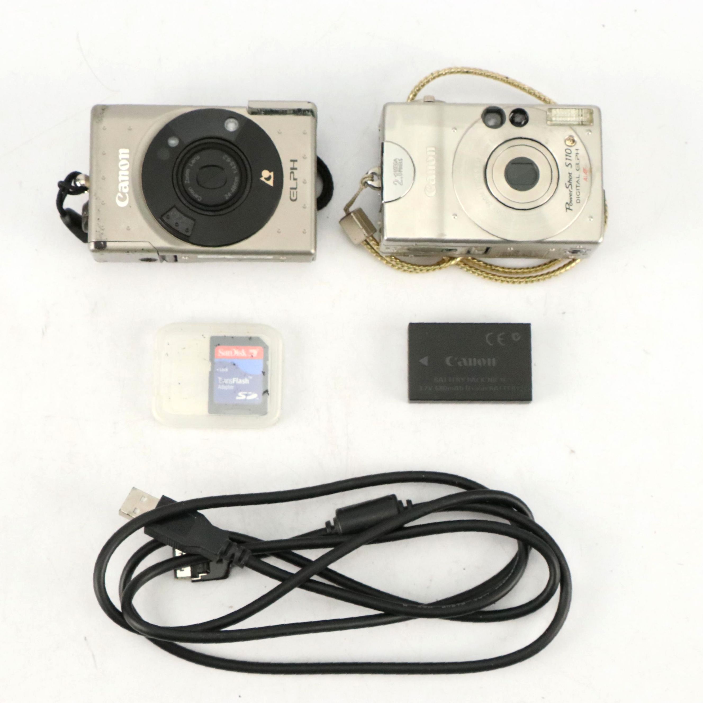 Canon PowerShot S110 Digital Elph and Canon Elph Digital Cameras with Cases