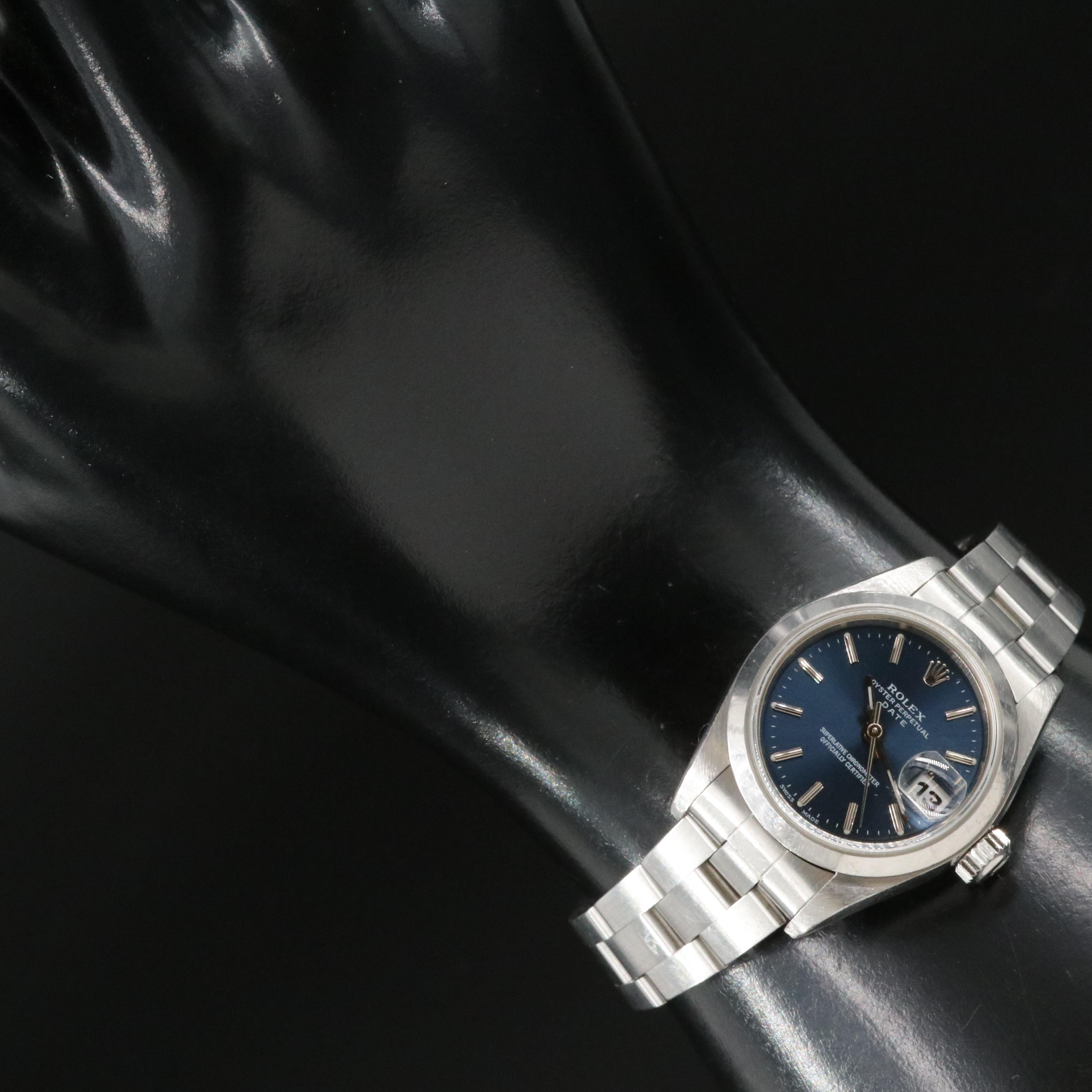 1999 Rolex Blue Dial Oyster Perpetual Date Watch