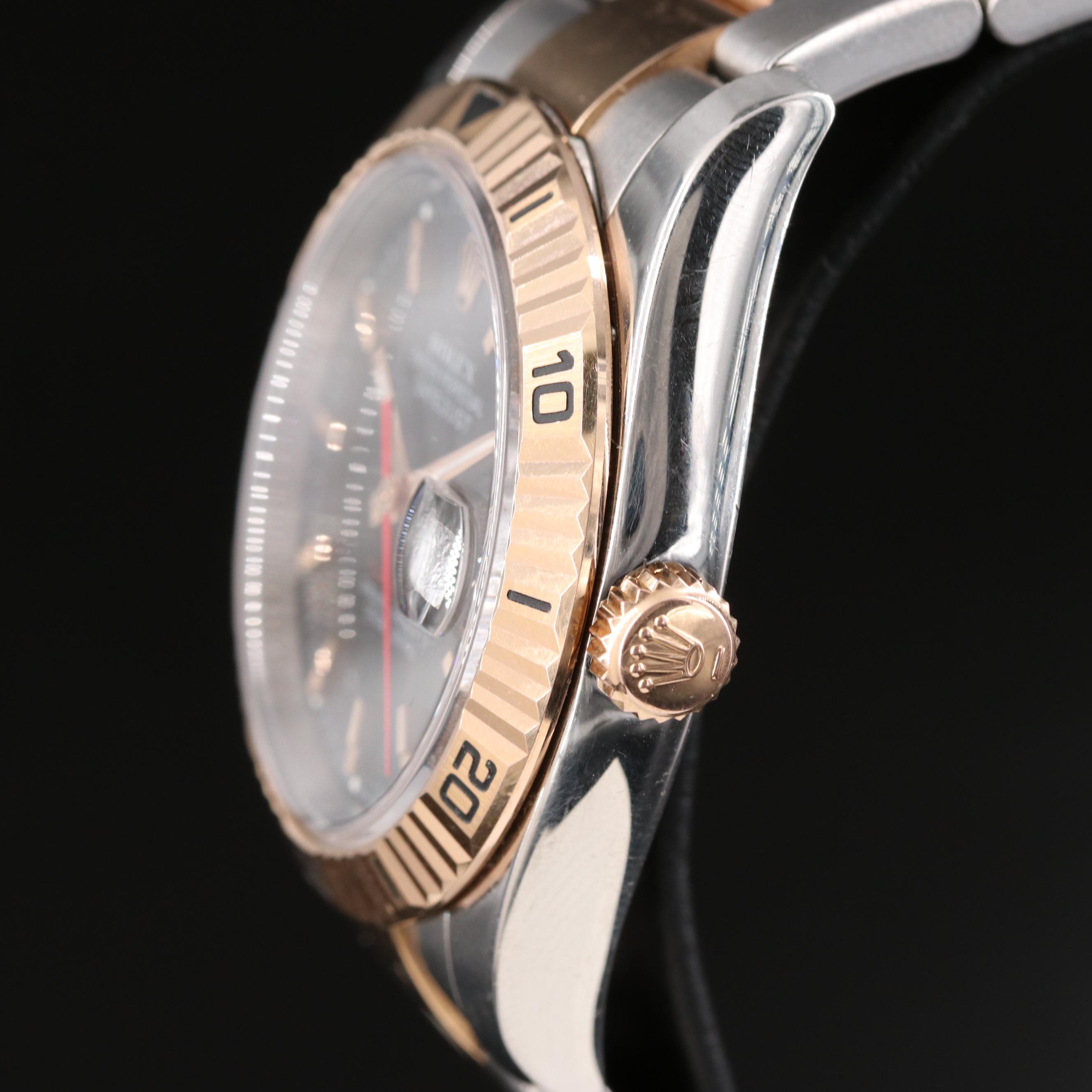 2005 Rolex Datejust Turn-O-Graph Black Dial Two-Tone Watch