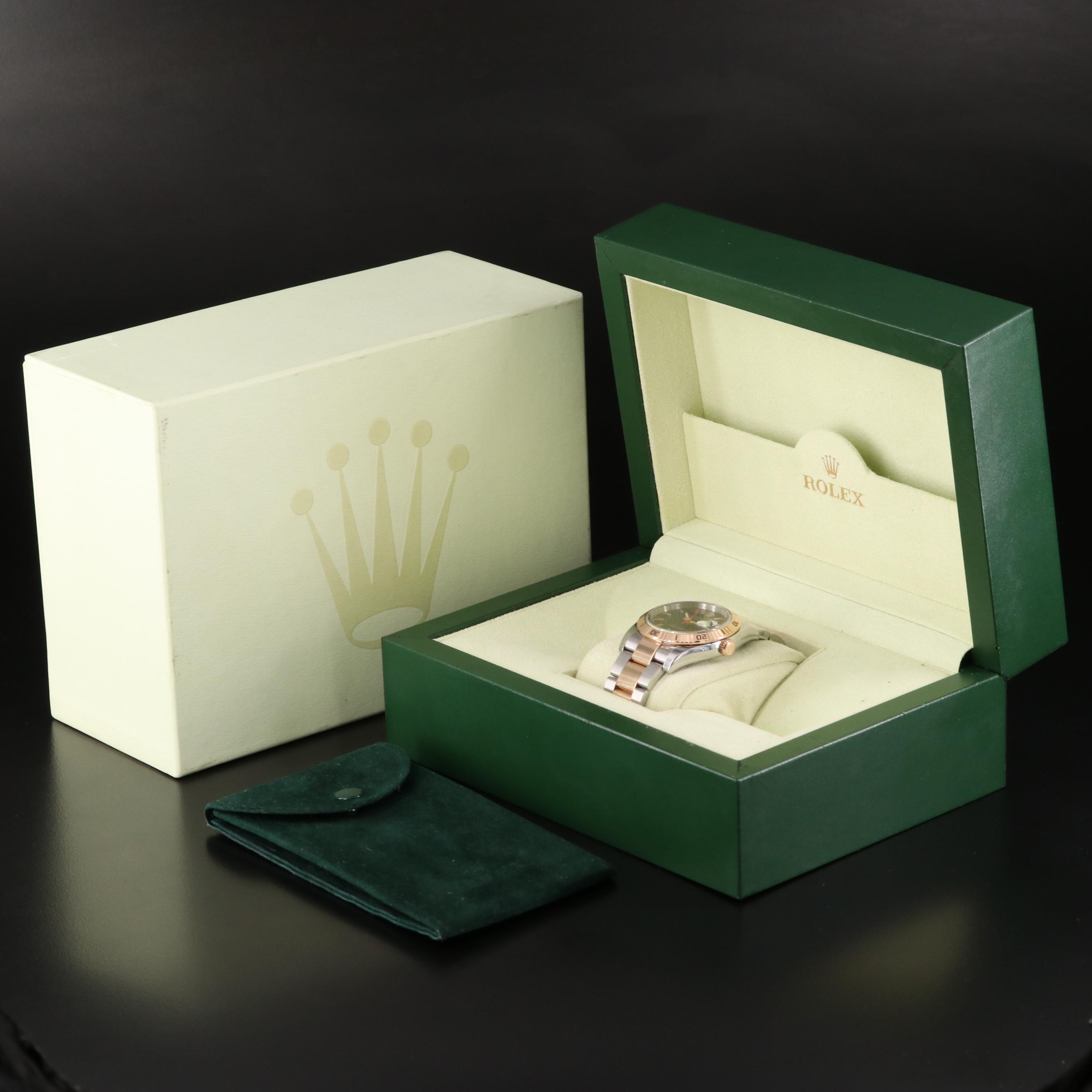 2005 Rolex Datejust Turn-O-Graph Black Dial Two-Tone Watch