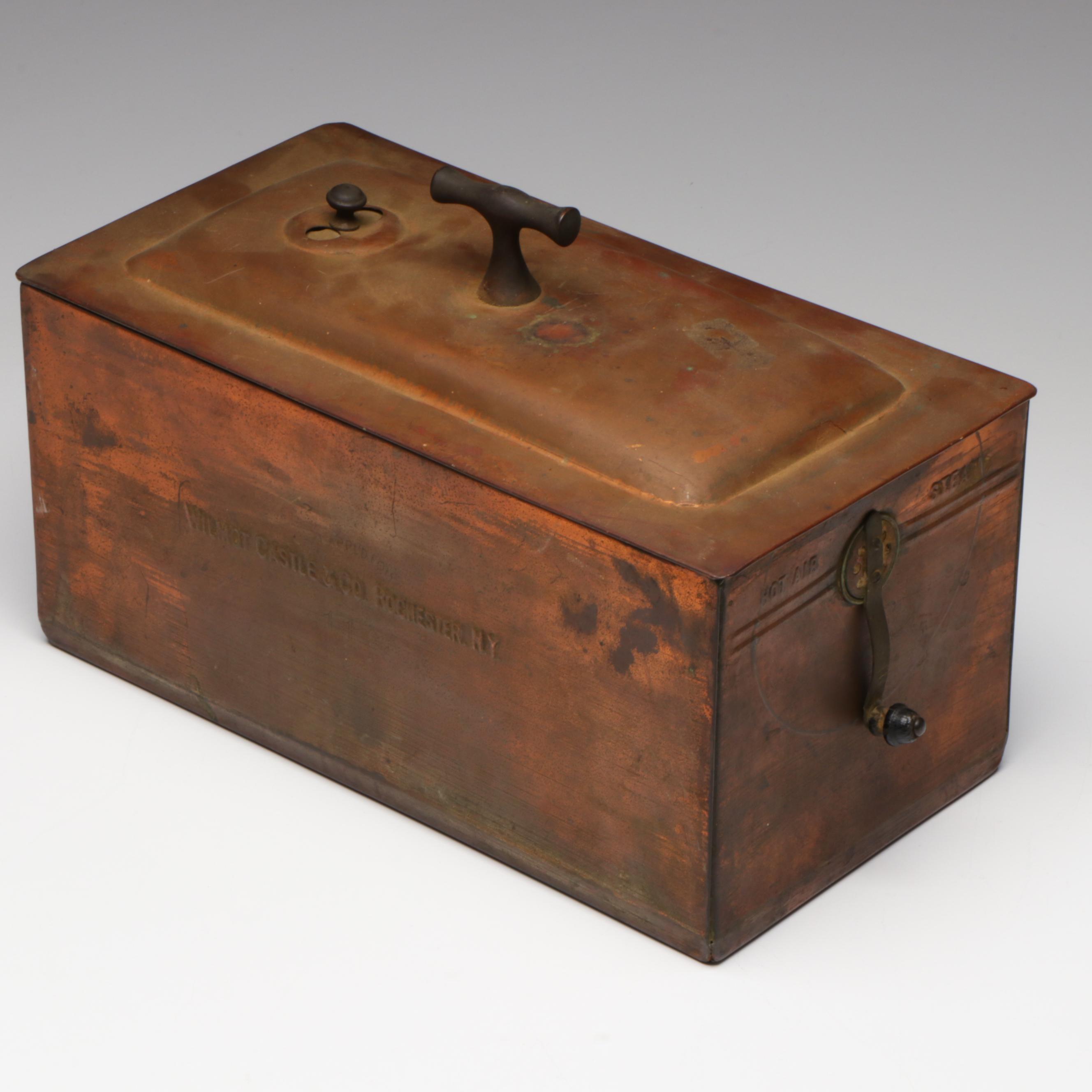 Coleman No. 150 Table Lamp with Wilmot Castle & Co. Copper Sterilizer