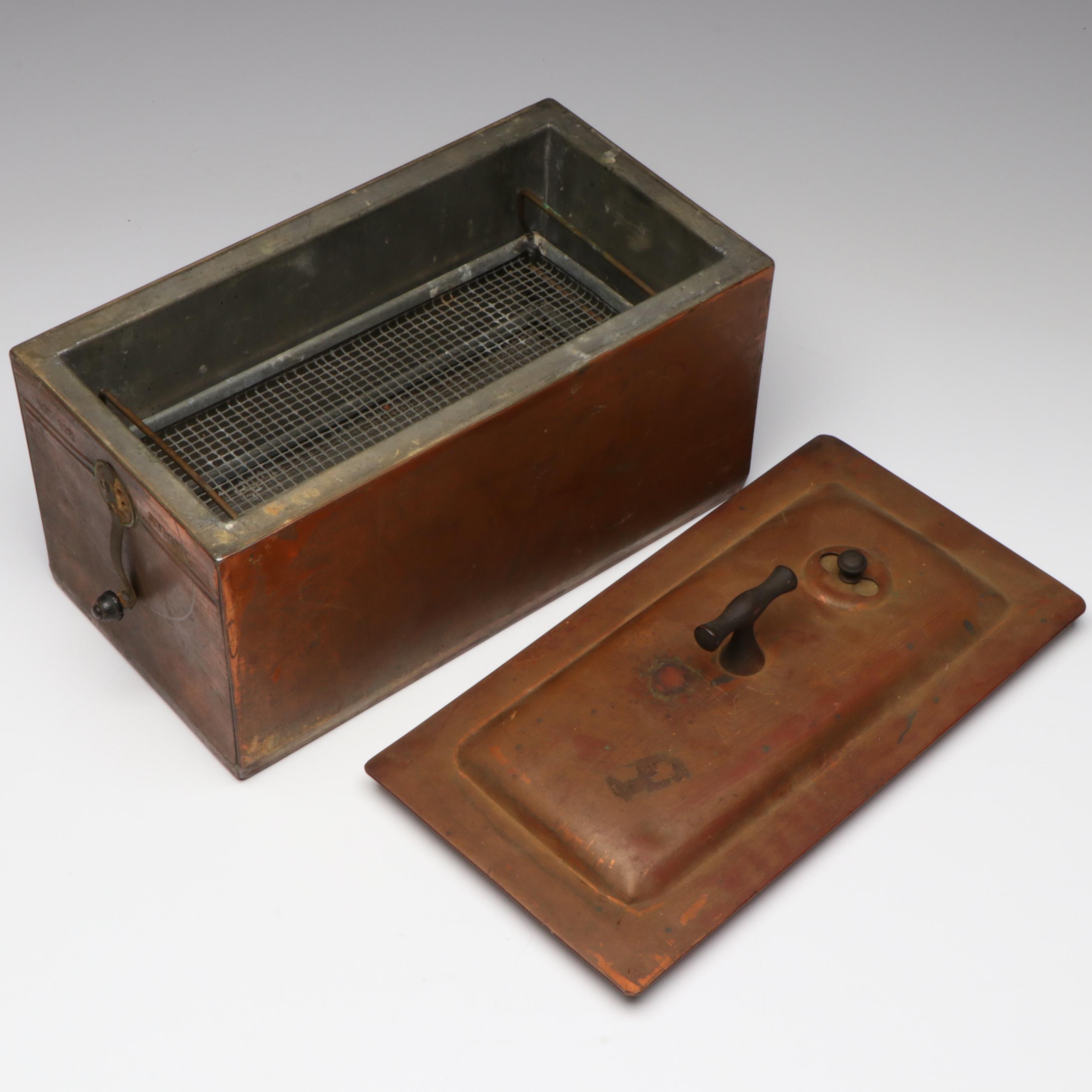 Coleman No. 150 Table Lamp with Wilmot Castle & Co. Copper Sterilizer