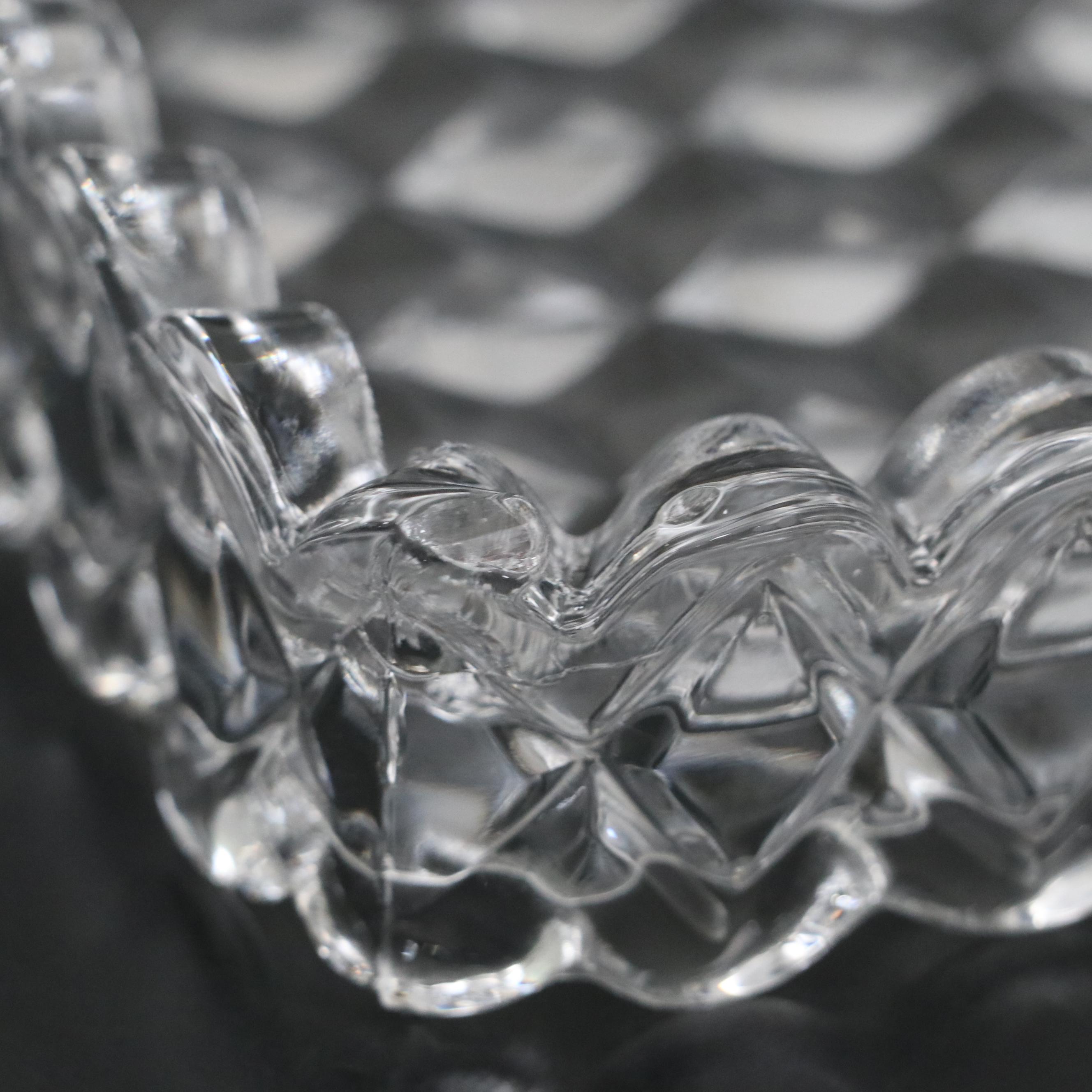 Fostoria Glass Square Pedestal Cake Stand with Rum Well