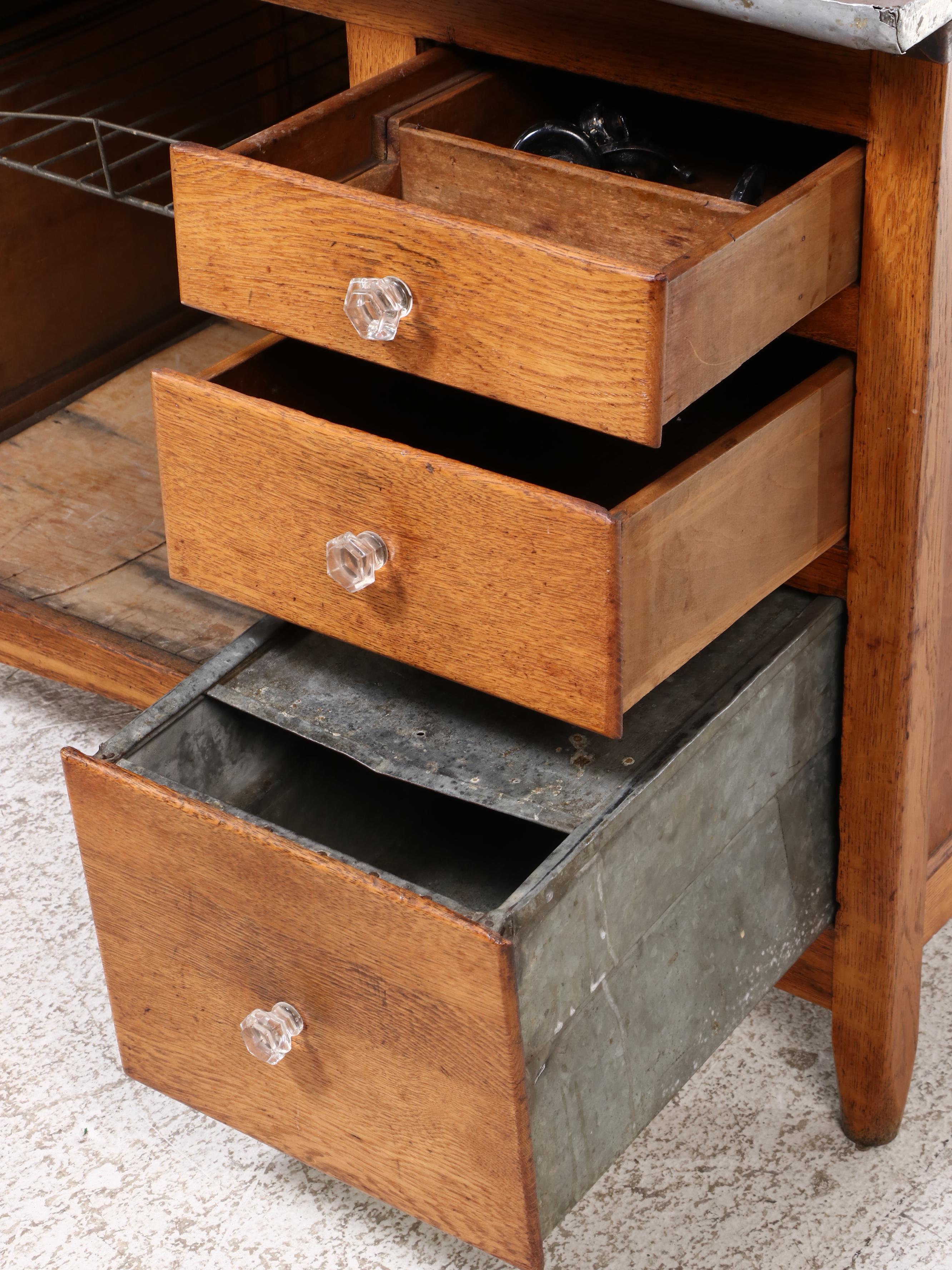 G. I. Sellers & Sons Co. Oak Kitchen Cabinet, Early to Mid-20th Century