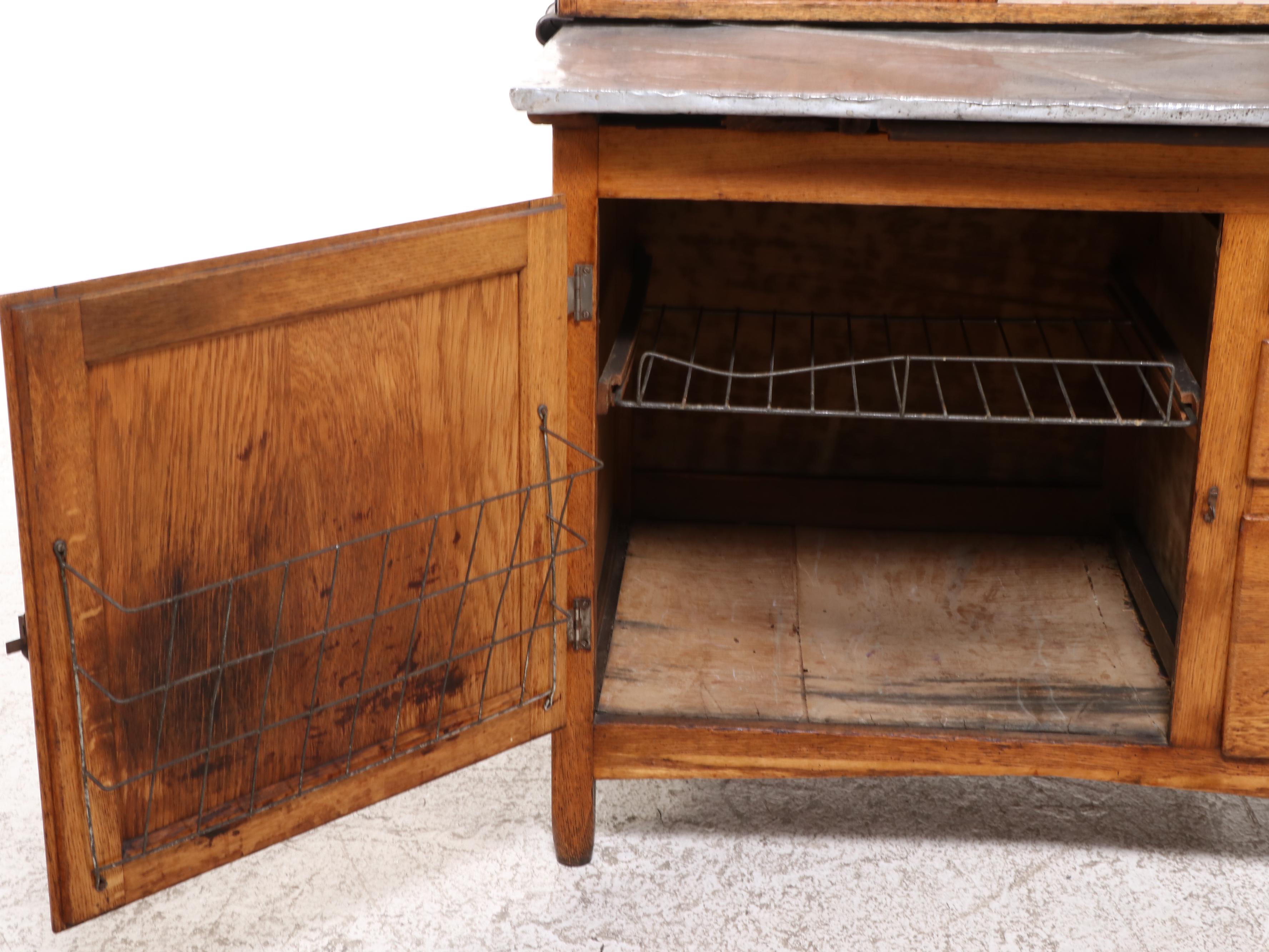 G. I. Sellers & Sons Co. Oak Kitchen Cabinet, Early to Mid-20th Century