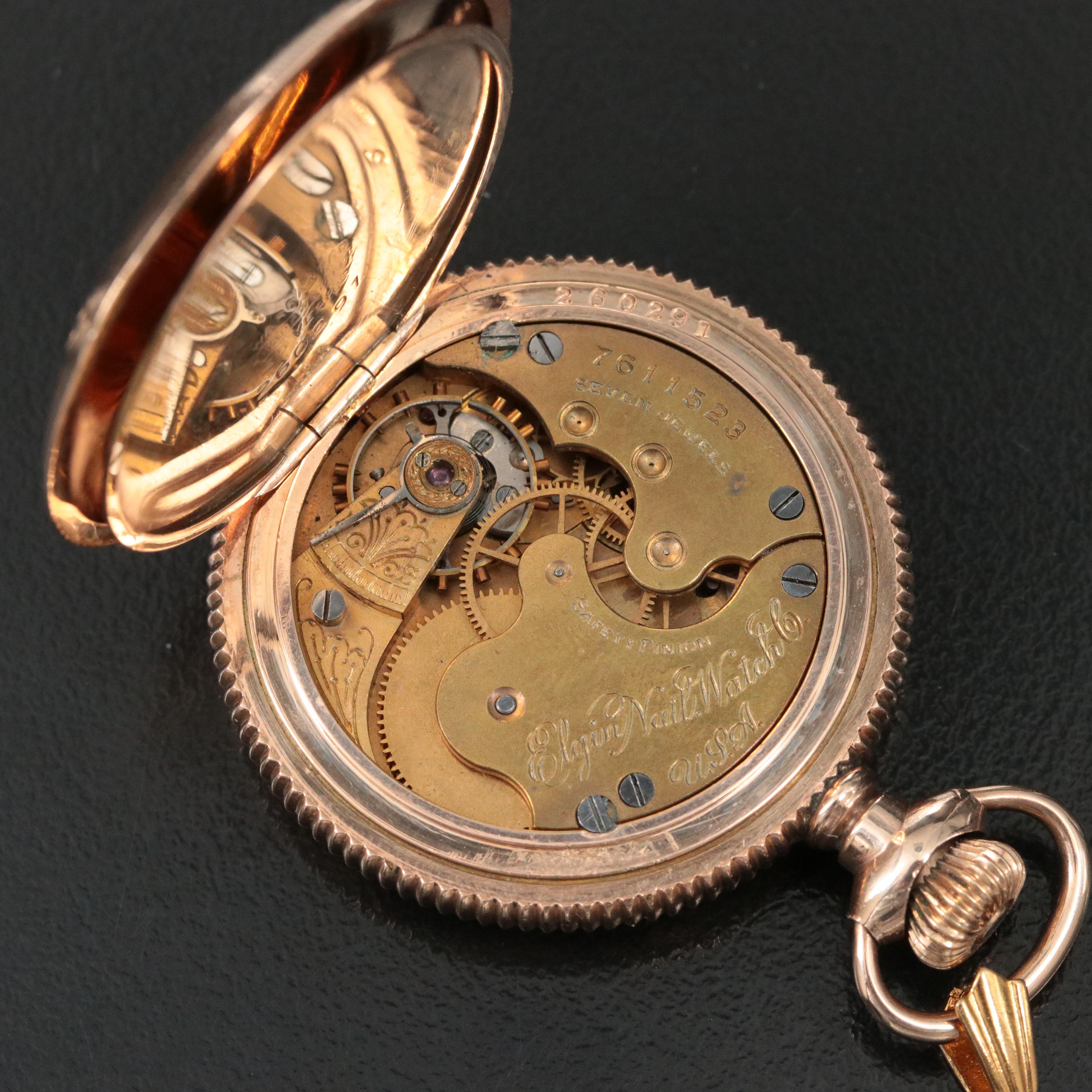 1899 Elgin Gold Filled Hunting Case Pocket Watch