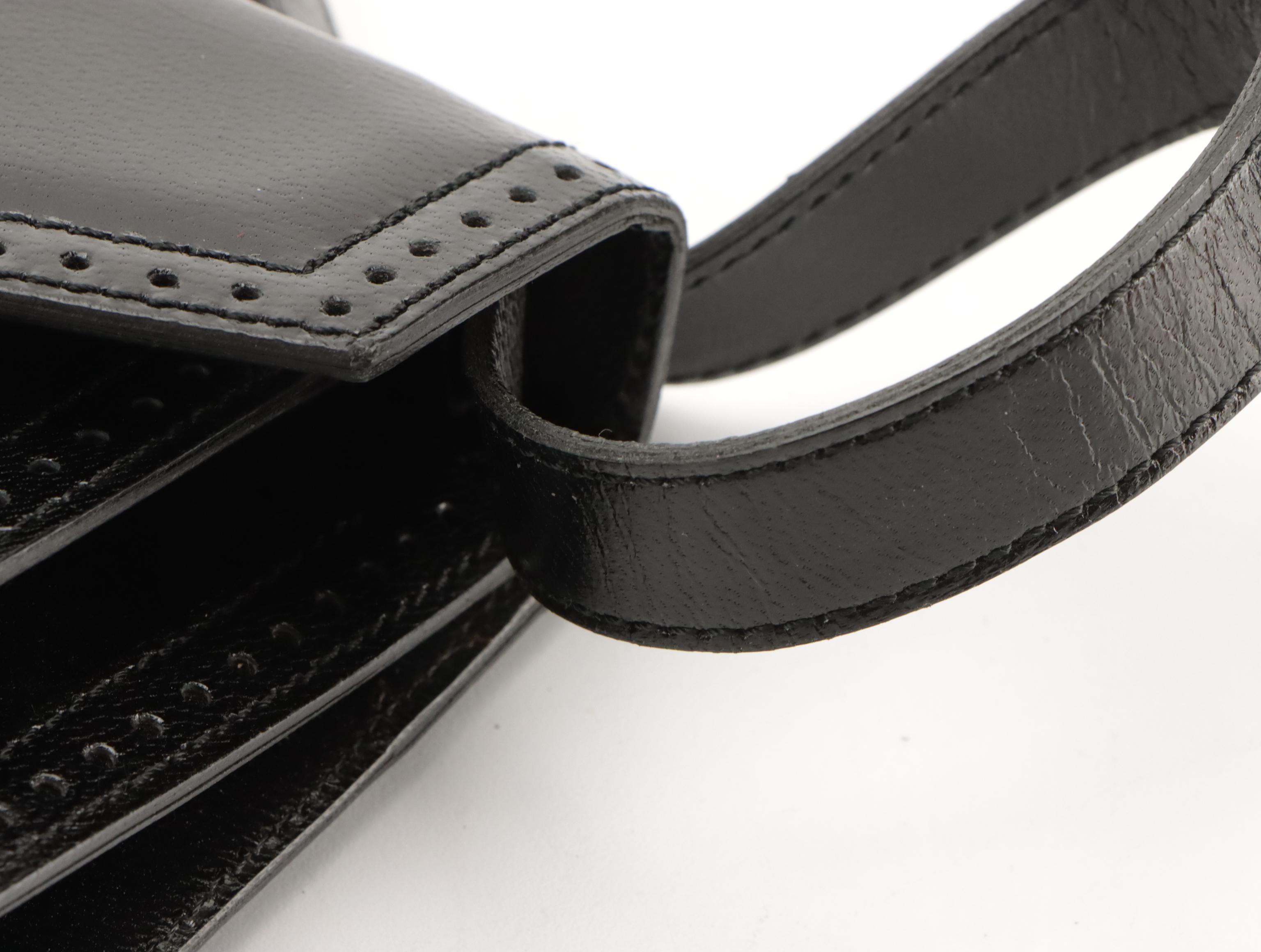 Yves Saint Laurent by Nishikawa Japan Brogue Trim Clutch/Shoulder Bag with Box