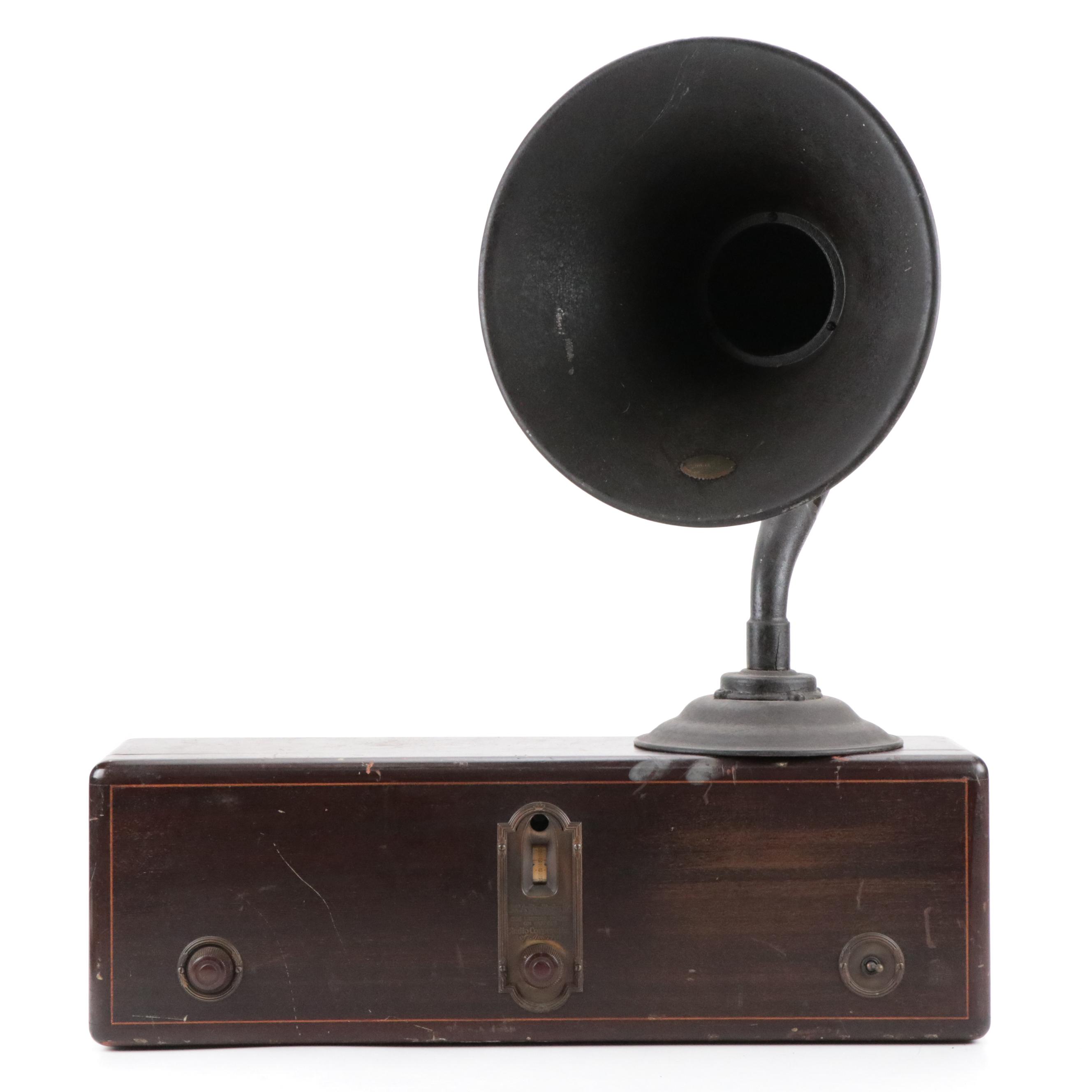 RCA Radiola EZ Tube Radio with Atwater Kent Horn Amplifier, Early to Mid-20th C