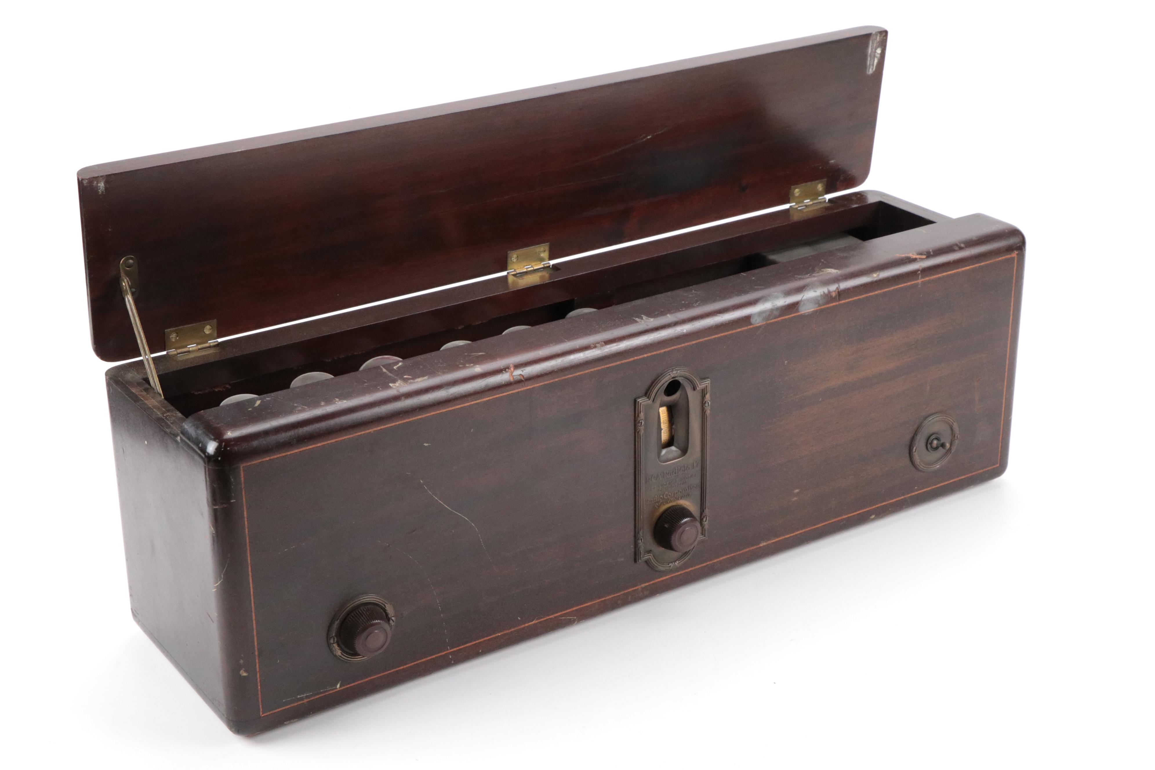 RCA Radiola EZ Tube Radio with Atwater Kent Horn Amplifier, Early to Mid-20th C