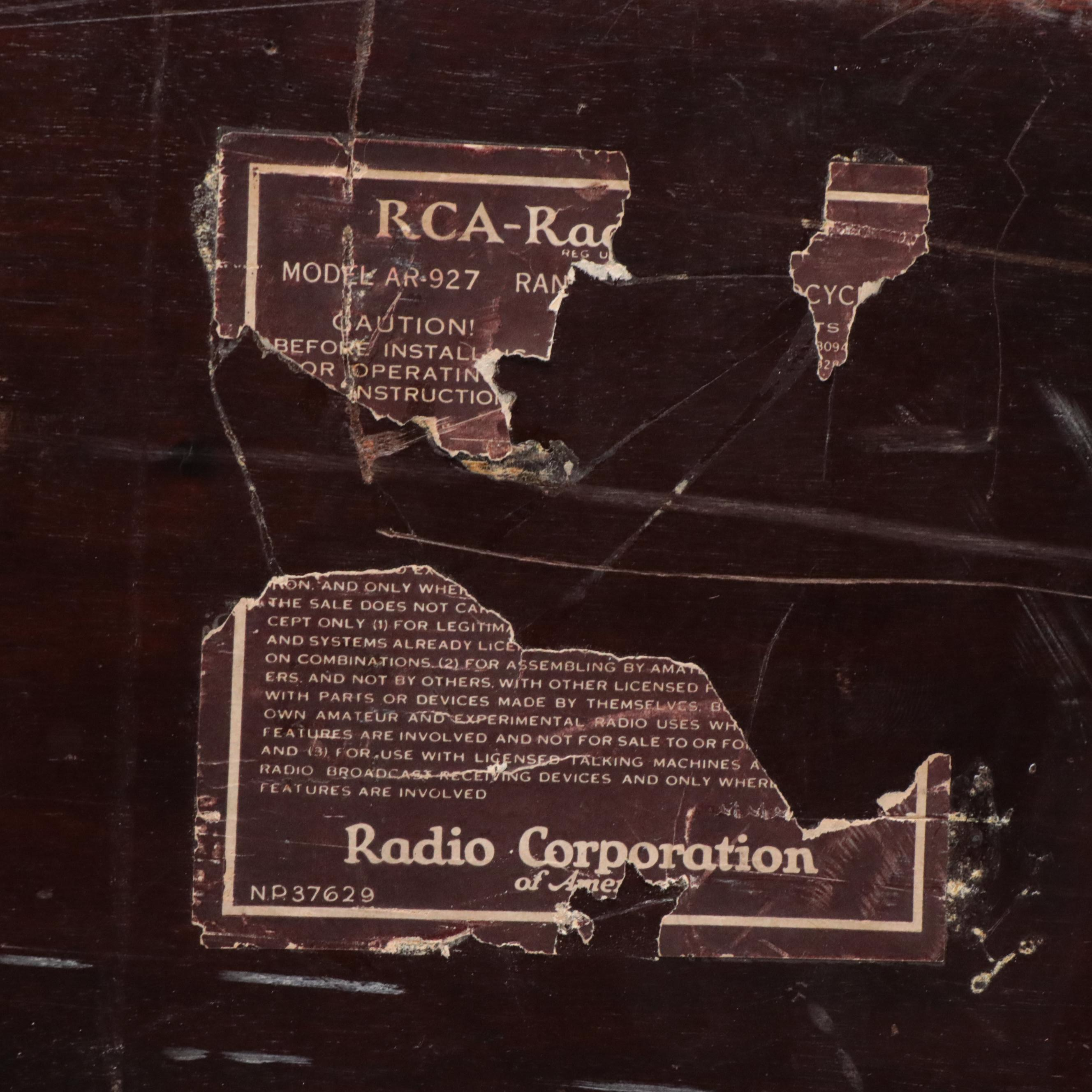RCA Radiola EZ Tube Radio with Atwater Kent Horn Amplifier, Early to Mid-20th C