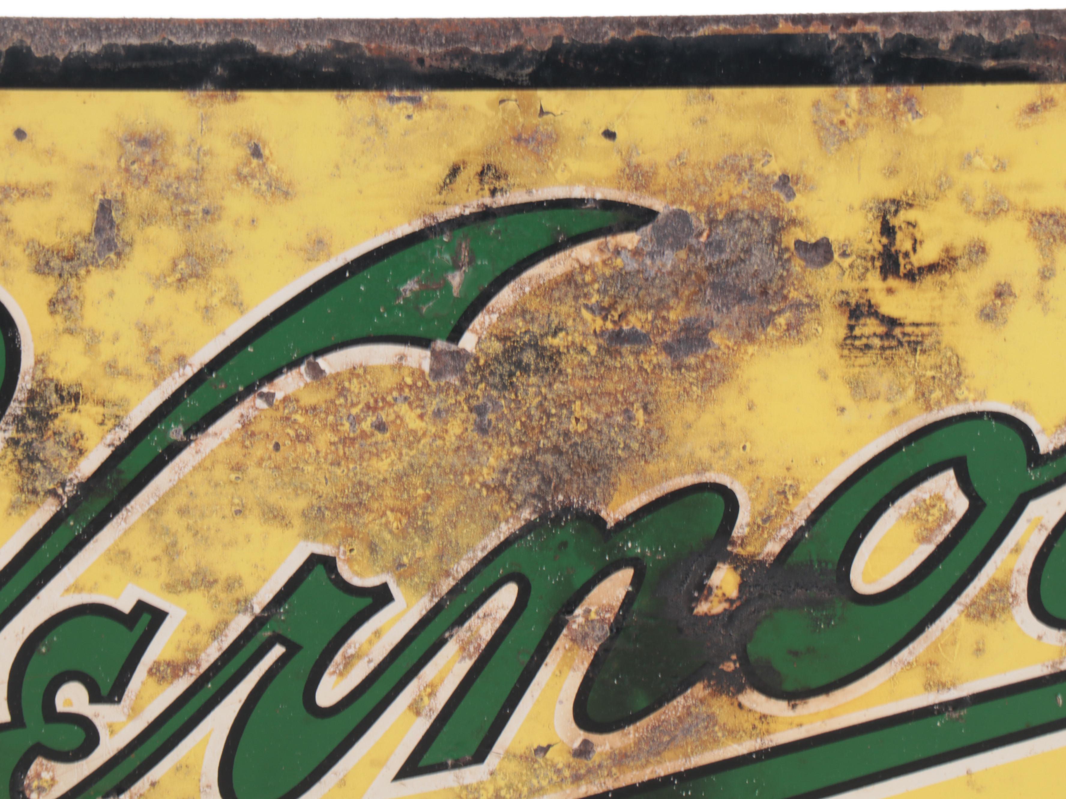 Vernor's Deliciously Different Metal Advertising Sign, Mid-20th Century