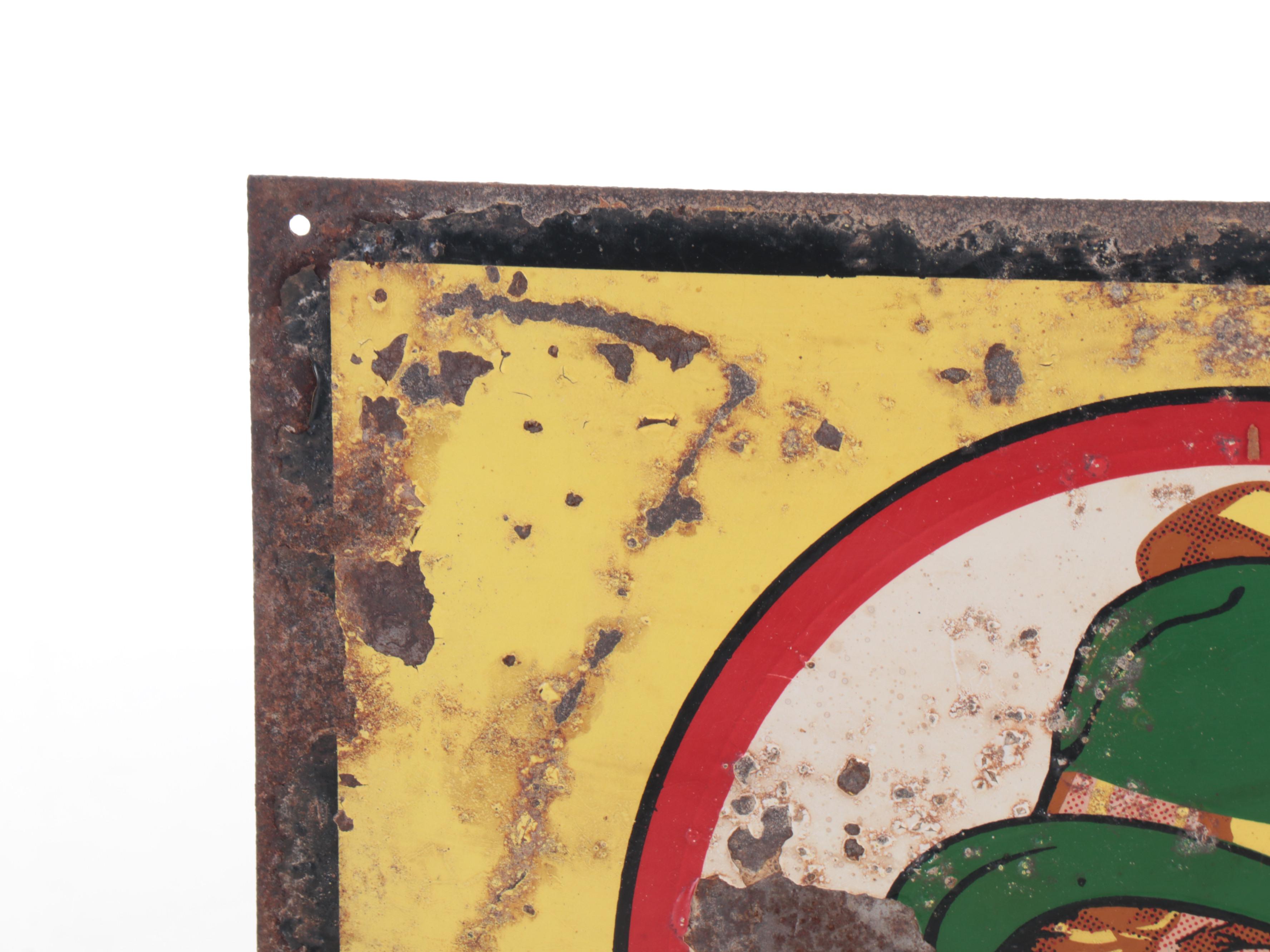 Vernor's Deliciously Different Metal Advertising Sign, Mid-20th Century