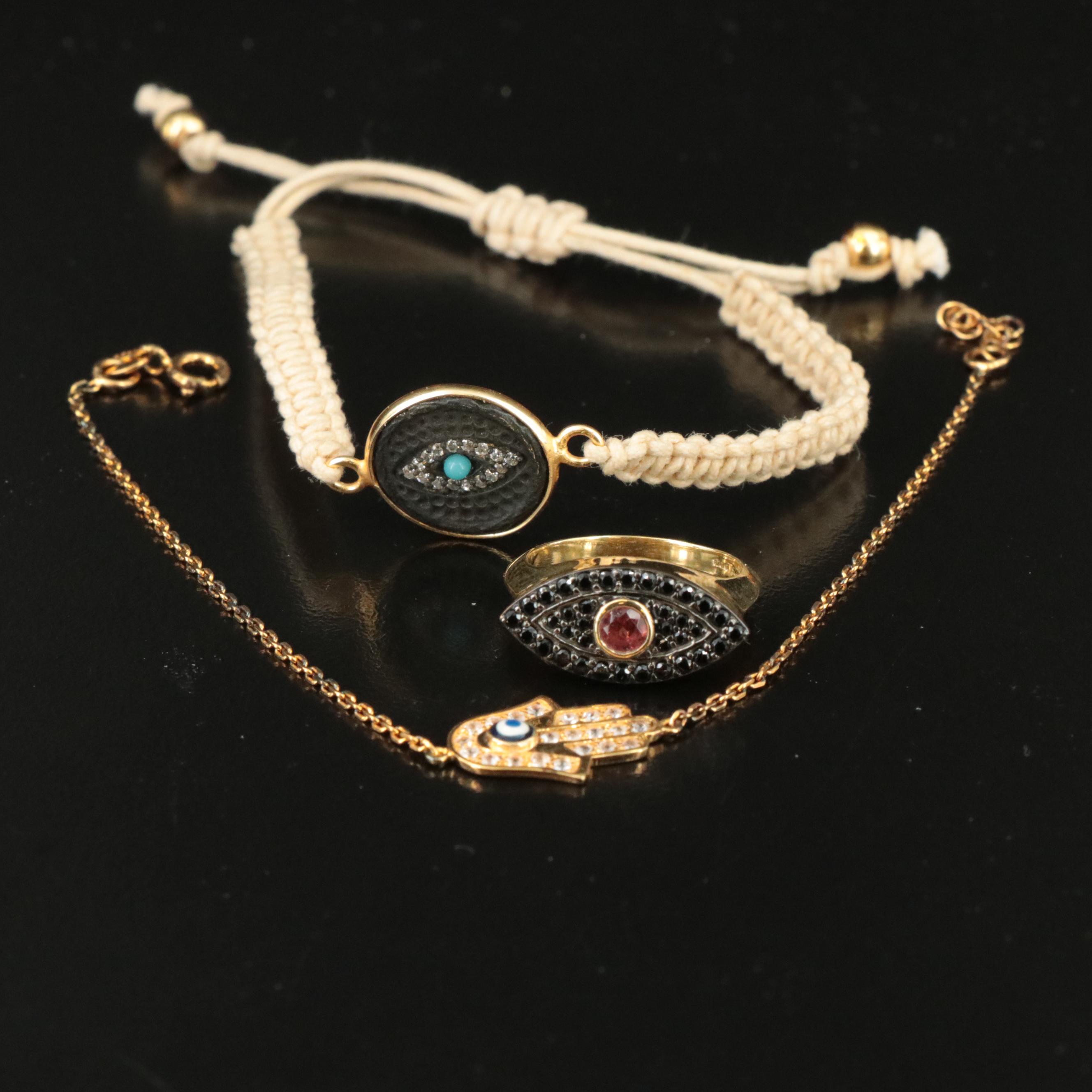 Evil Eye Jewelry Including Sterling with Hamsa, CZ and Faux Turquoise