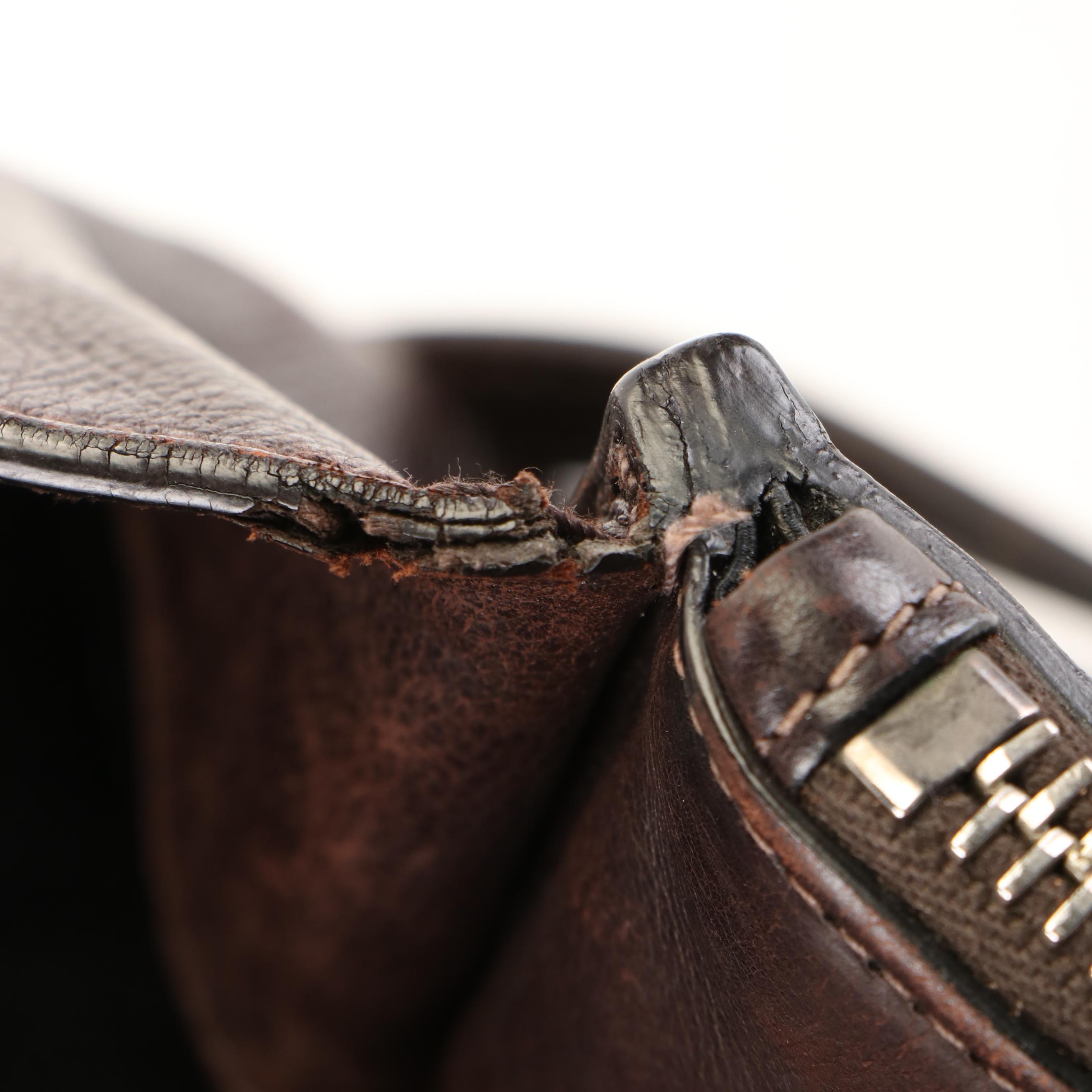 Prada  Glace Calfskin Leather Twin Pocket Double Handle Tote Bag