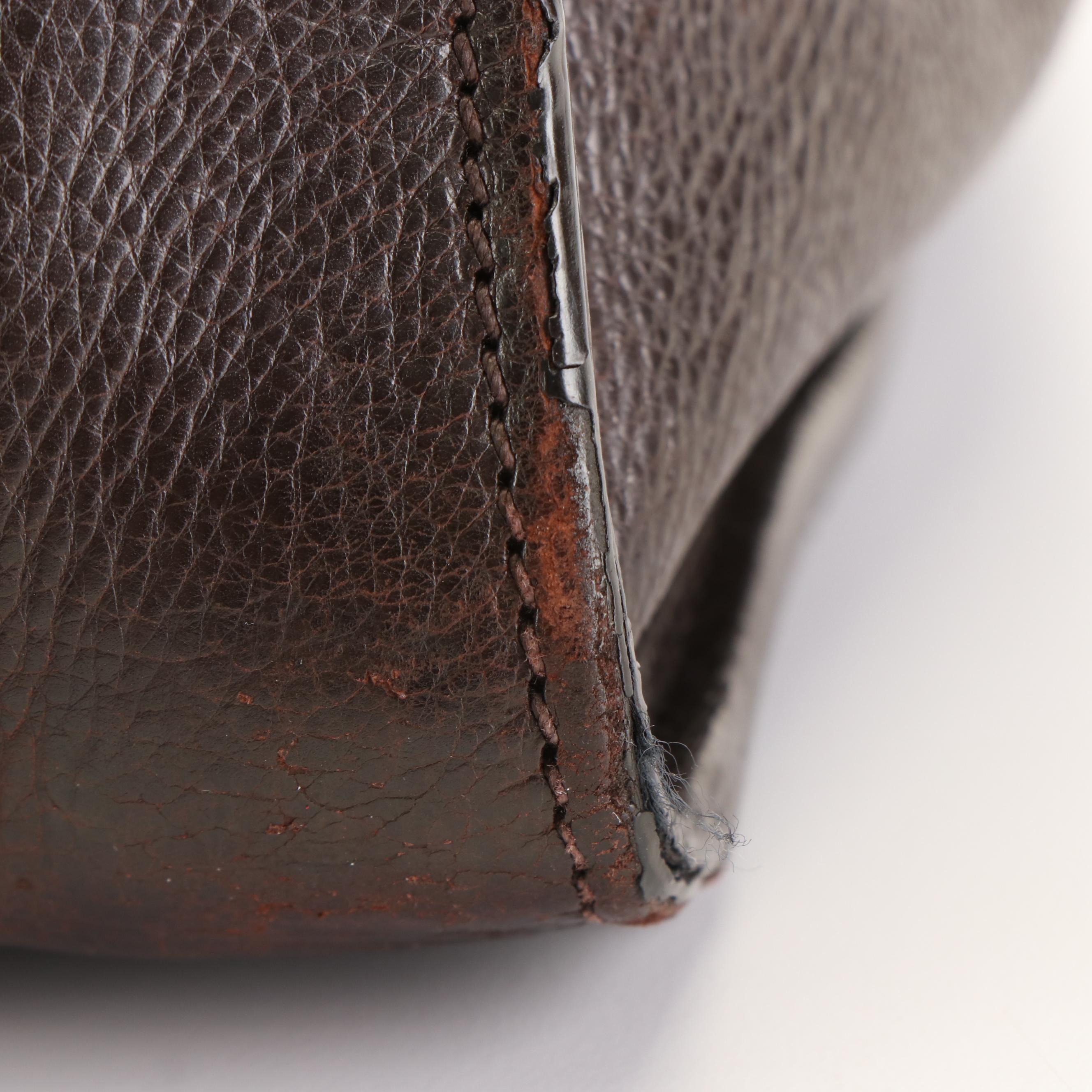 Prada  Glace Calfskin Leather Twin Pocket Double Handle Tote Bag