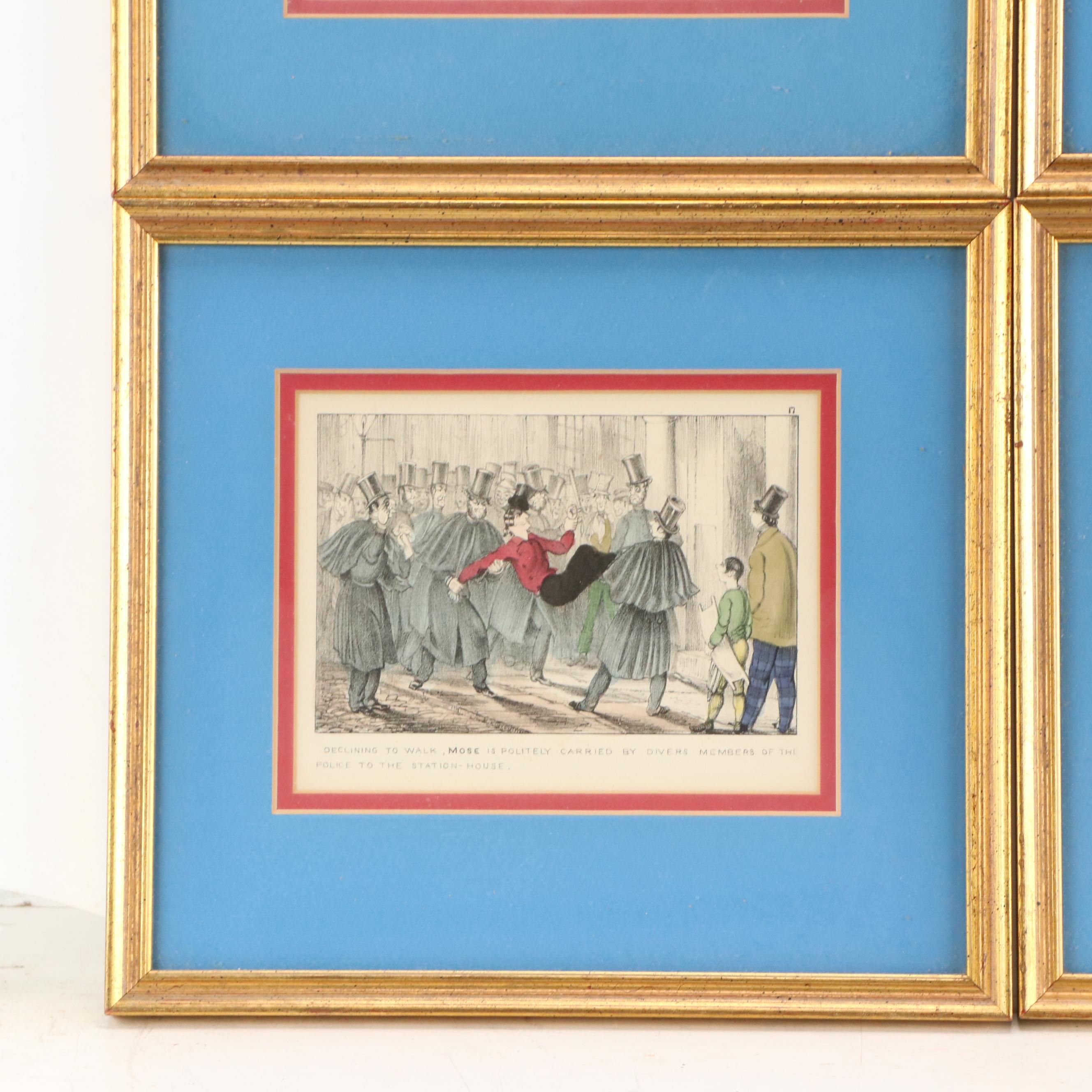 Thomas Butler Gunn Lithographs from "Mose Among the Britishers," Circa 1850