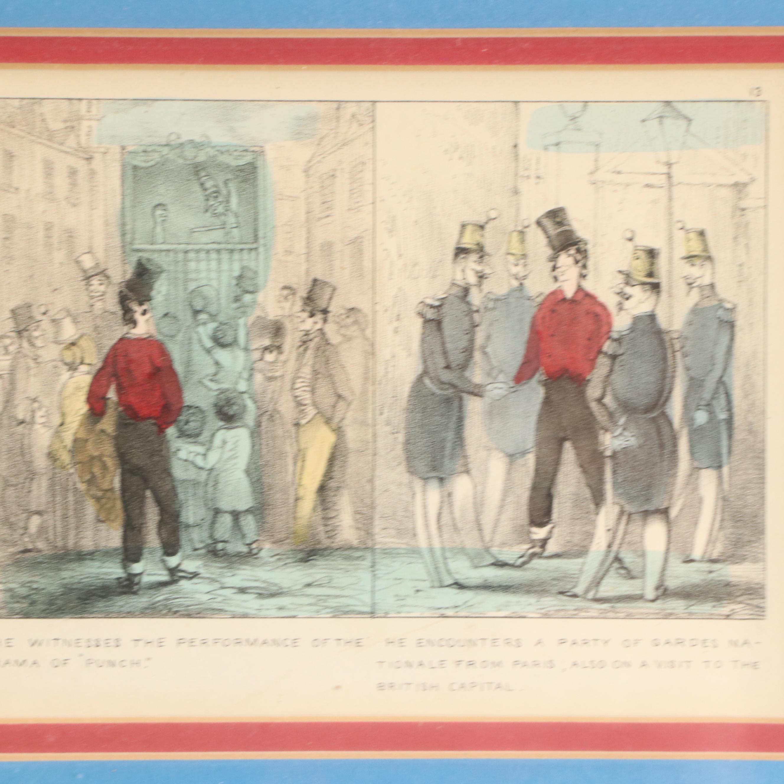 Thomas Butler Gunn Lithographs from "Mose Among the Britishers," Circa 1850