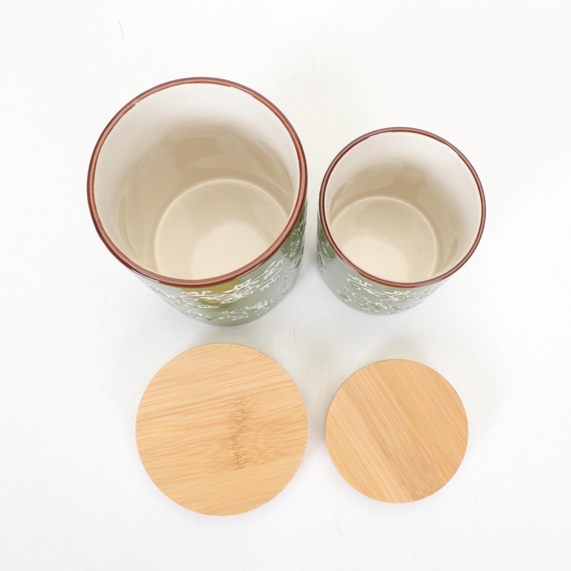 Temp-Tations by Tara "Floral Lace Green" Kitchen Canister Set