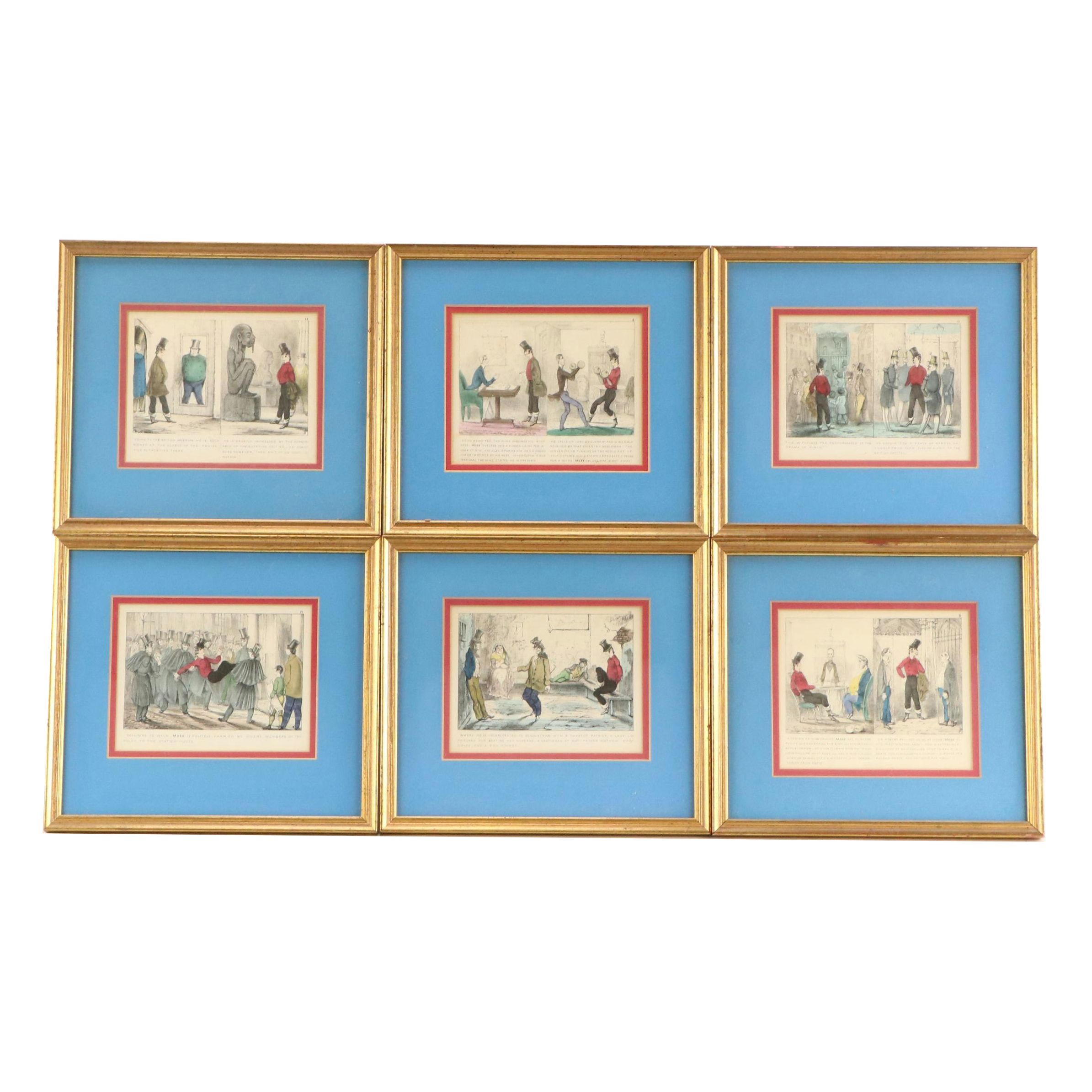 Thomas Butler Gunn Lithographs from "Mose Among the Britishers," Circa 1850