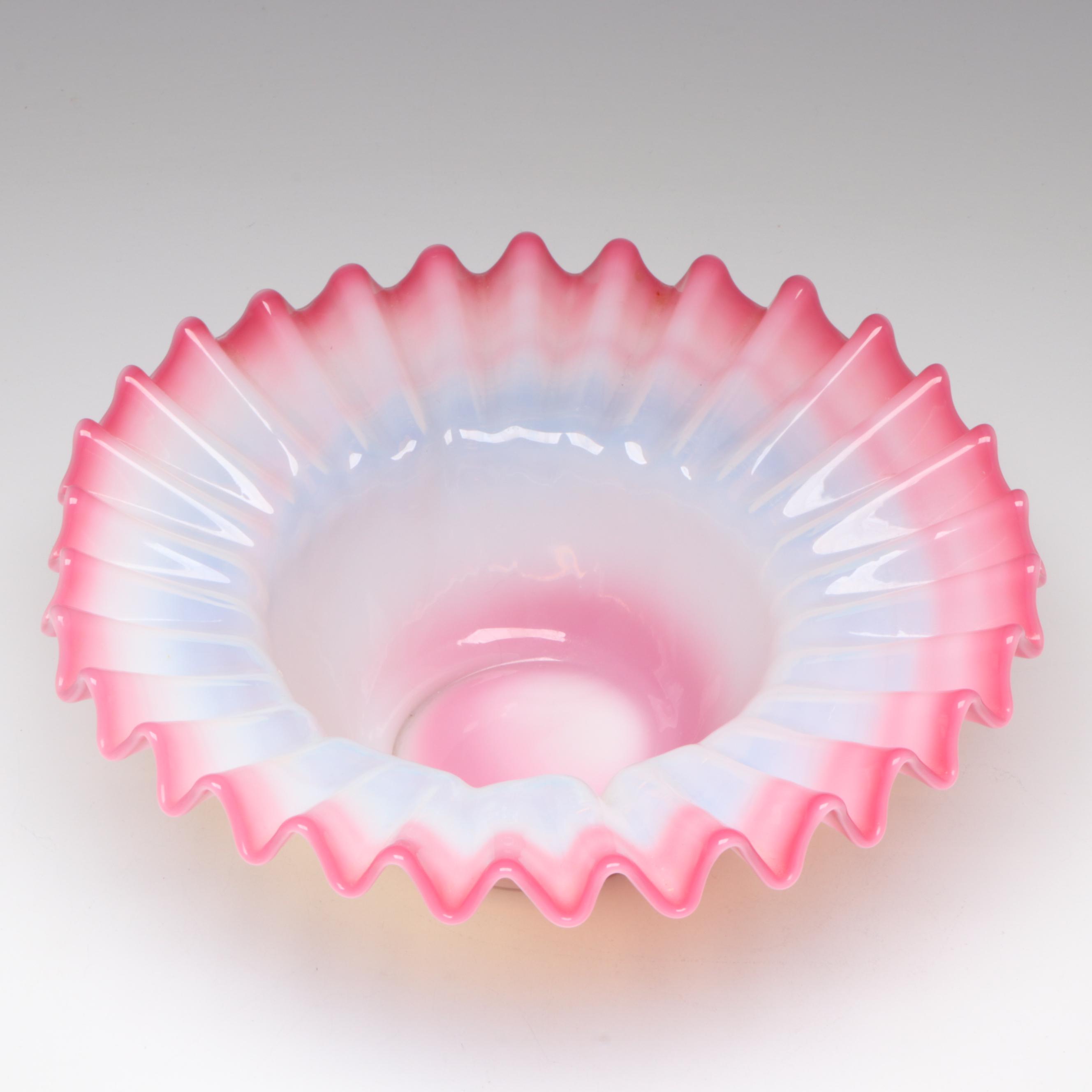 Fenton Apple Blossom Crest Bowl, Mt. Washington Peachblow Rose Bowl and More