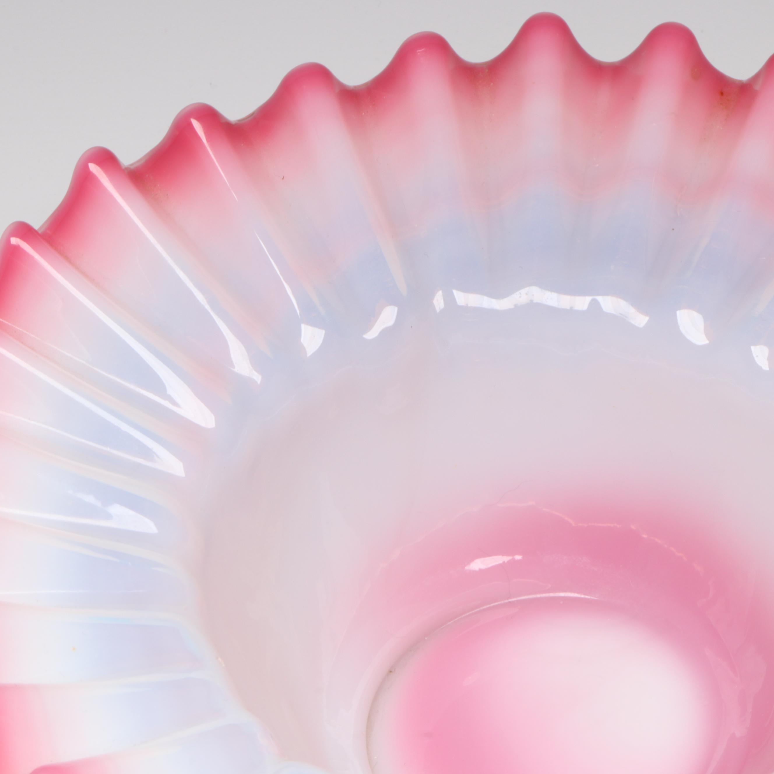 Fenton Apple Blossom Crest Bowl, Mt. Washington Peachblow Rose Bowl and More