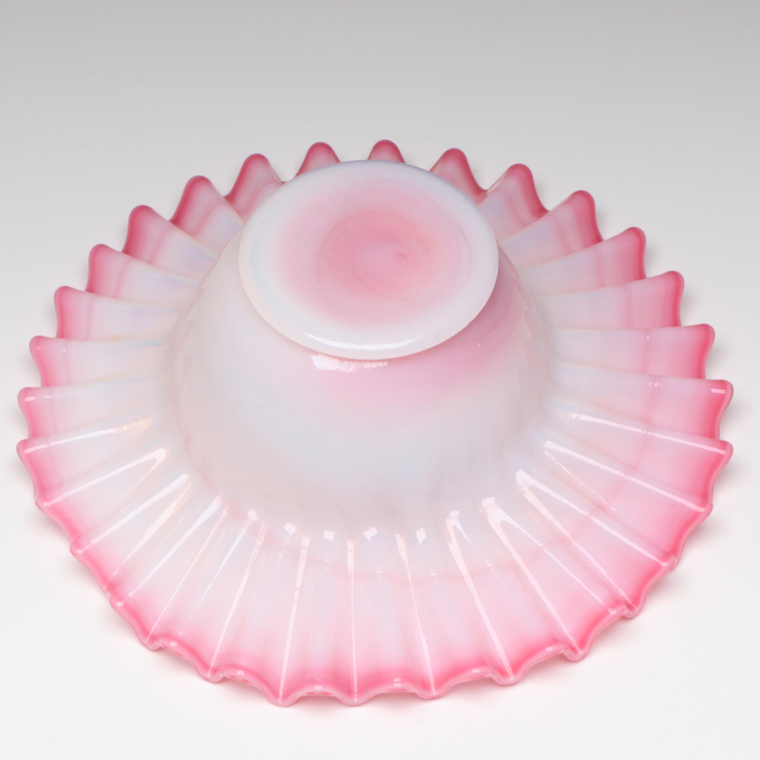 Fenton Apple Blossom Crest Bowl, Mt. Washington Peachblow Rose Bowl and More