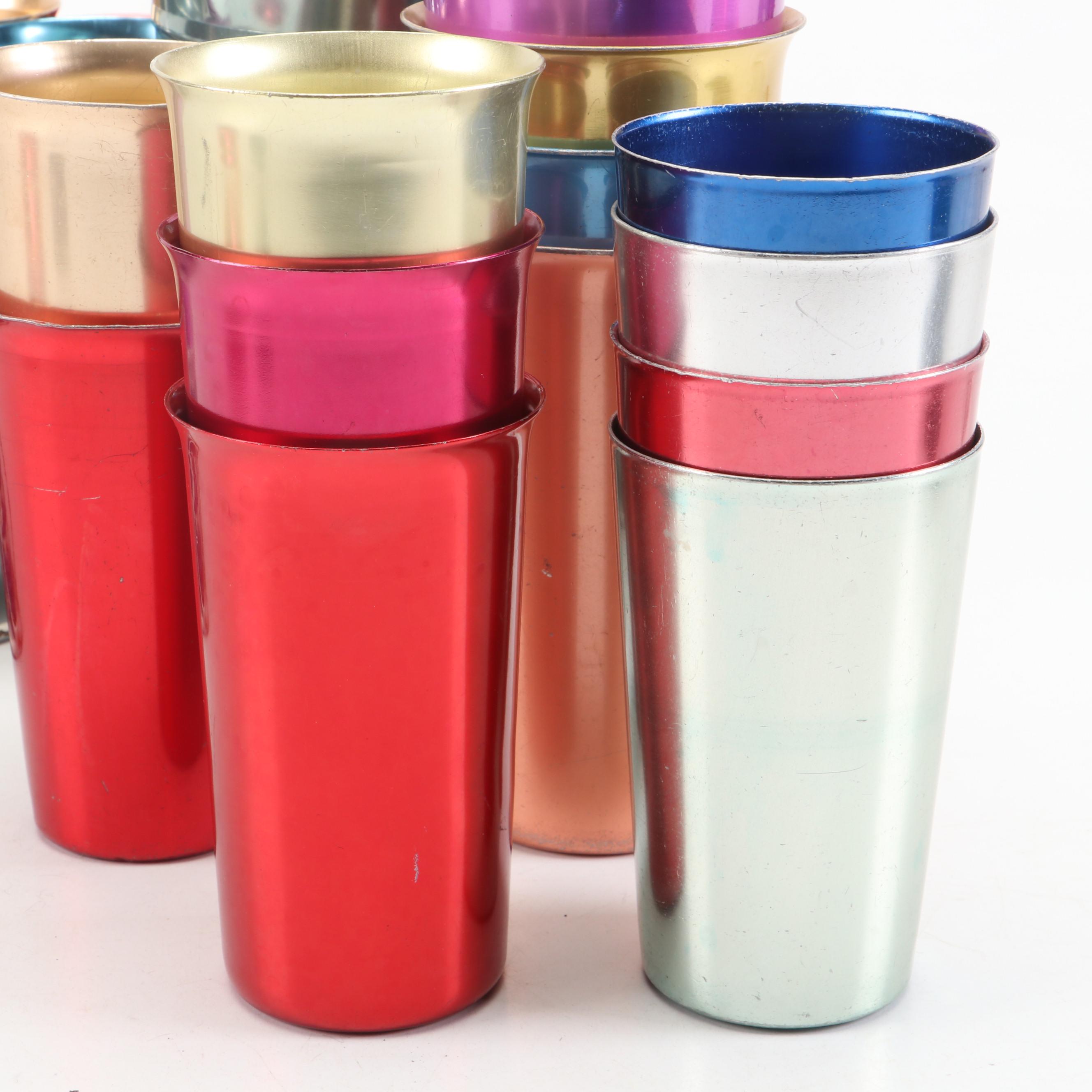 J Heller Hostess Ware Tumblers with Other Aluminum Table Accessories