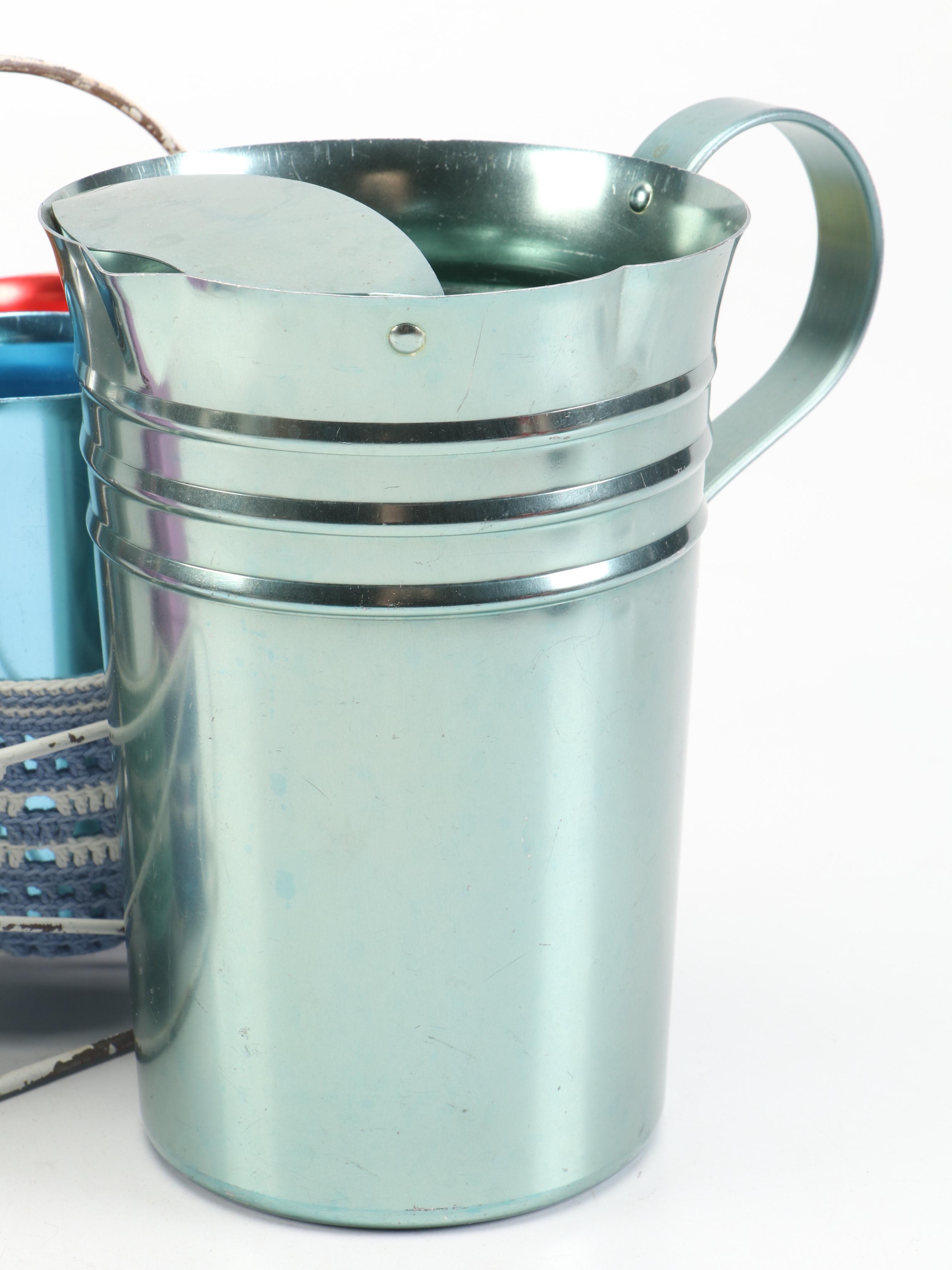 J Heller Hostess Ware Tumblers with Other Aluminum Table Accessories