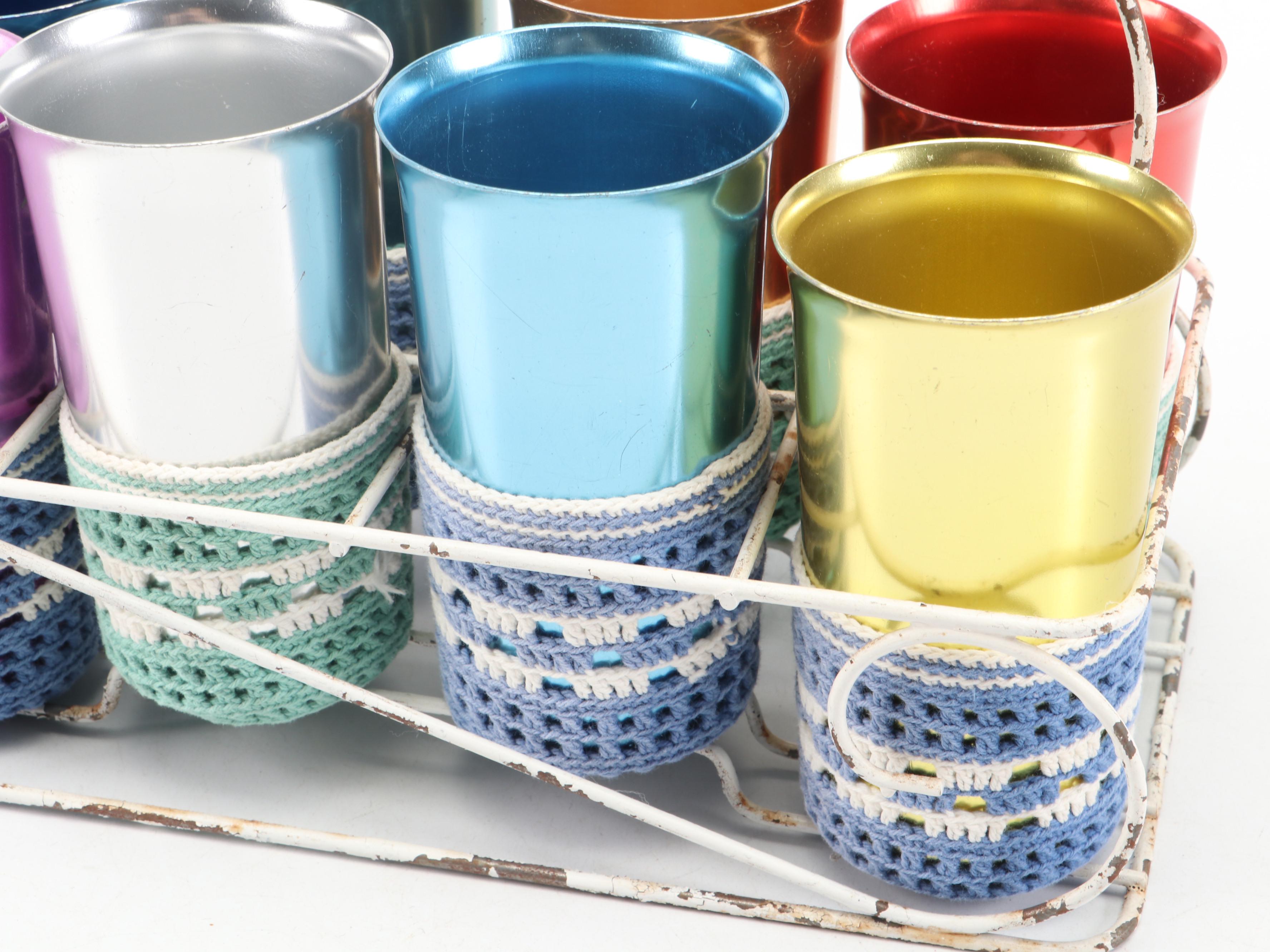 J Heller Hostess Ware Tumblers with Other Aluminum Table Accessories