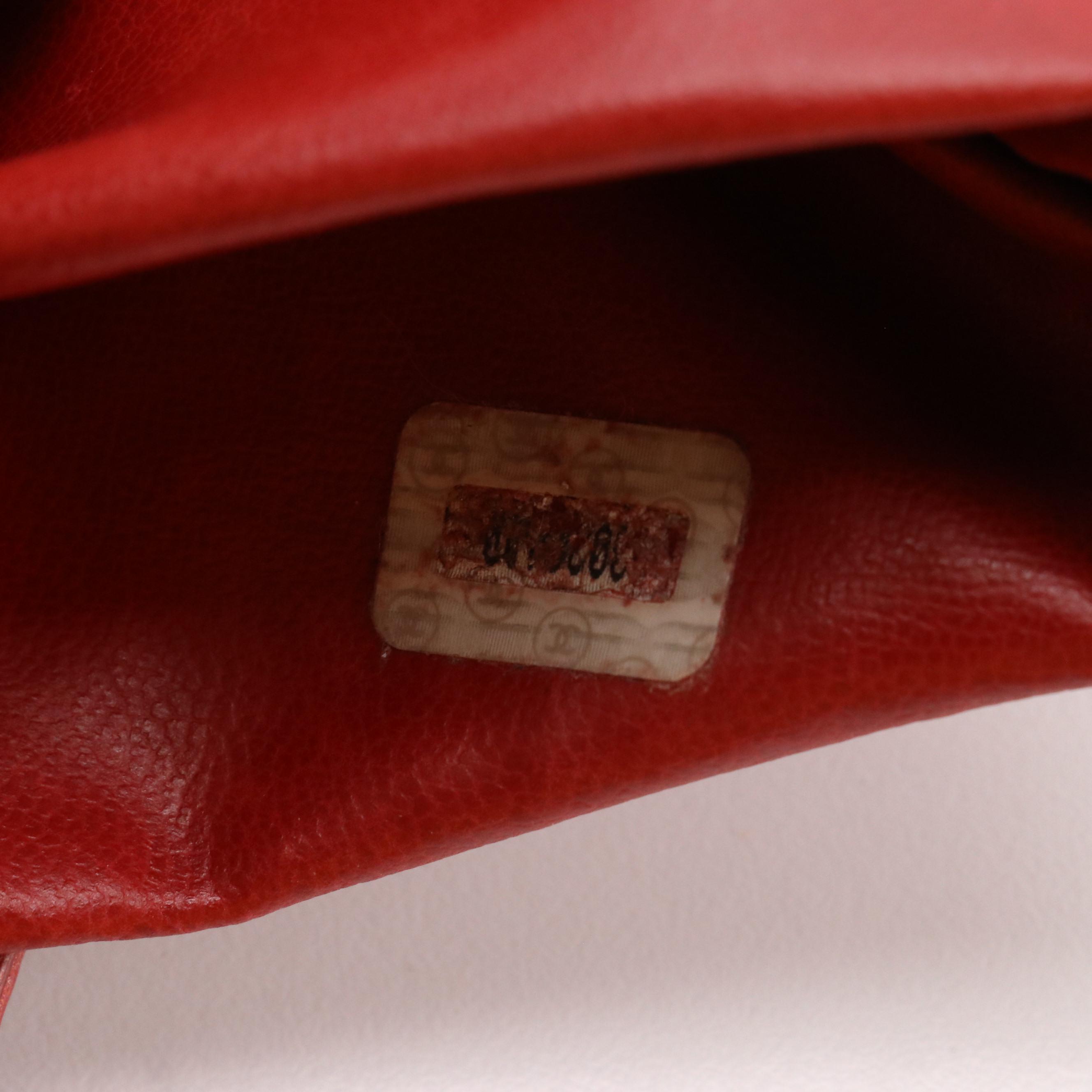 Chanel Red Caviar Leather Triple Coco Tote Bag