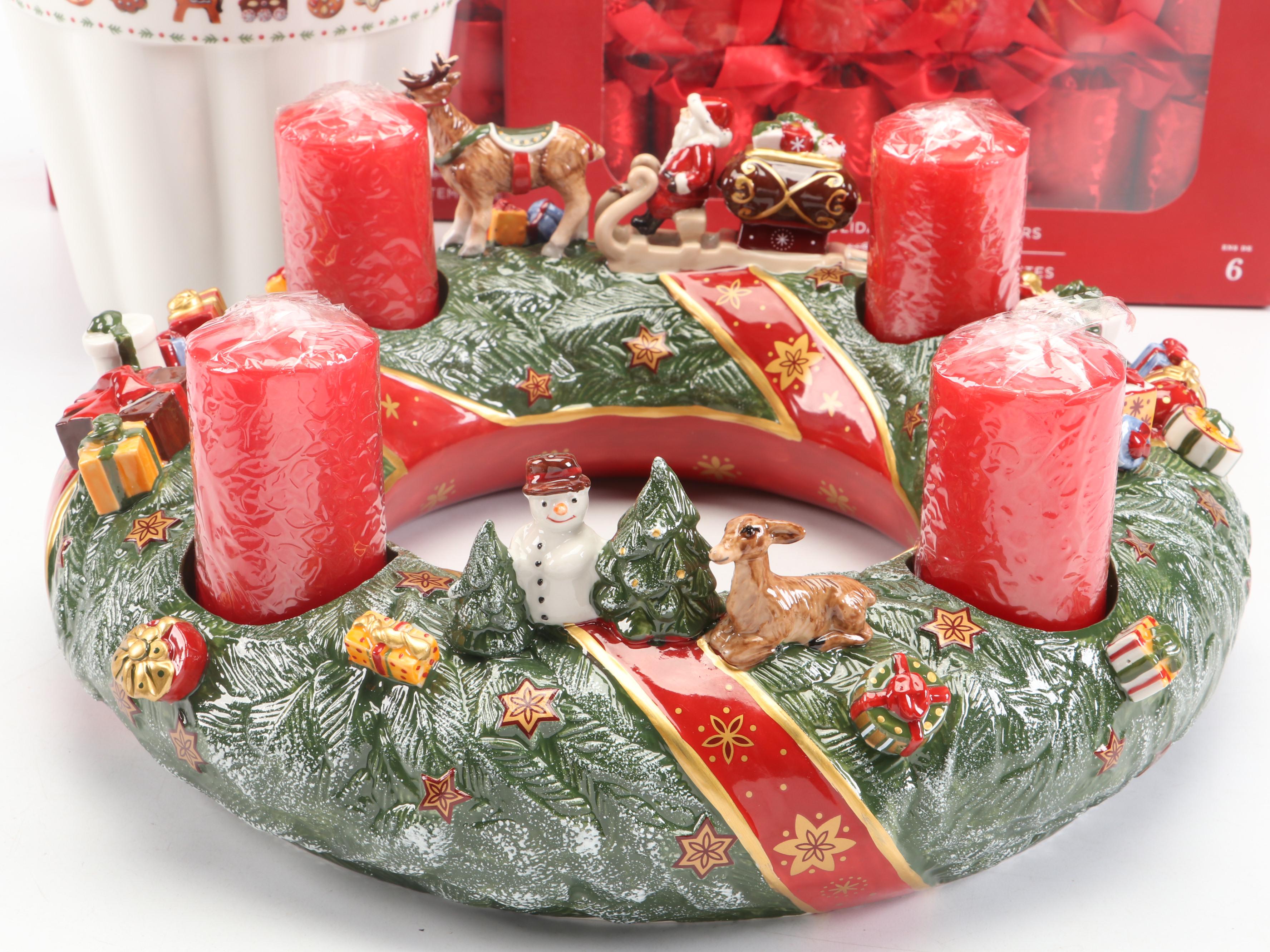 Villeroy & Boch "Christmas Toys Memories" Ceramic Advent Wreath with More Décor