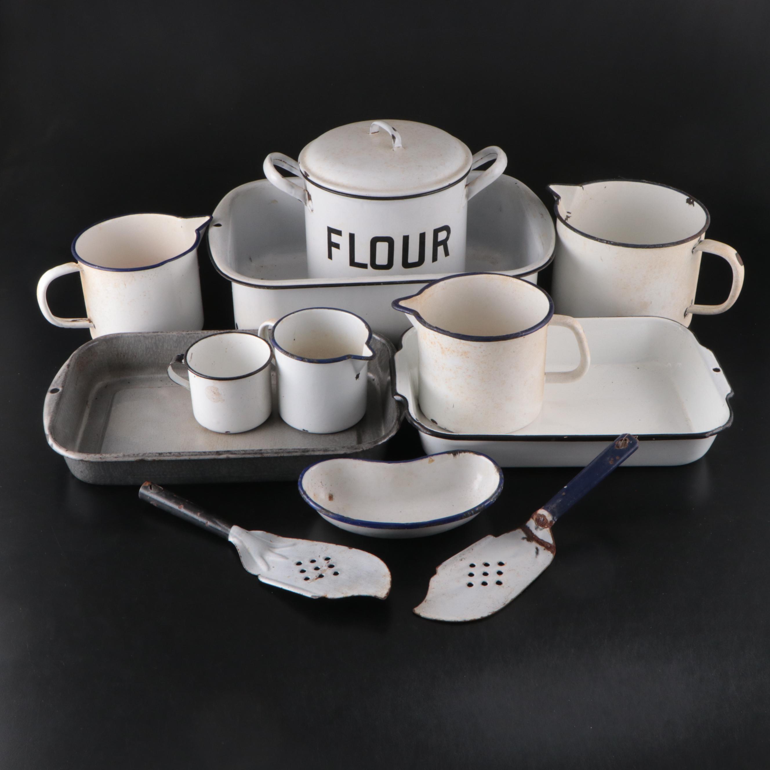 Westfälische and Other Art Deco Style Enameled Kitchenware, Early to Mid-20th C.