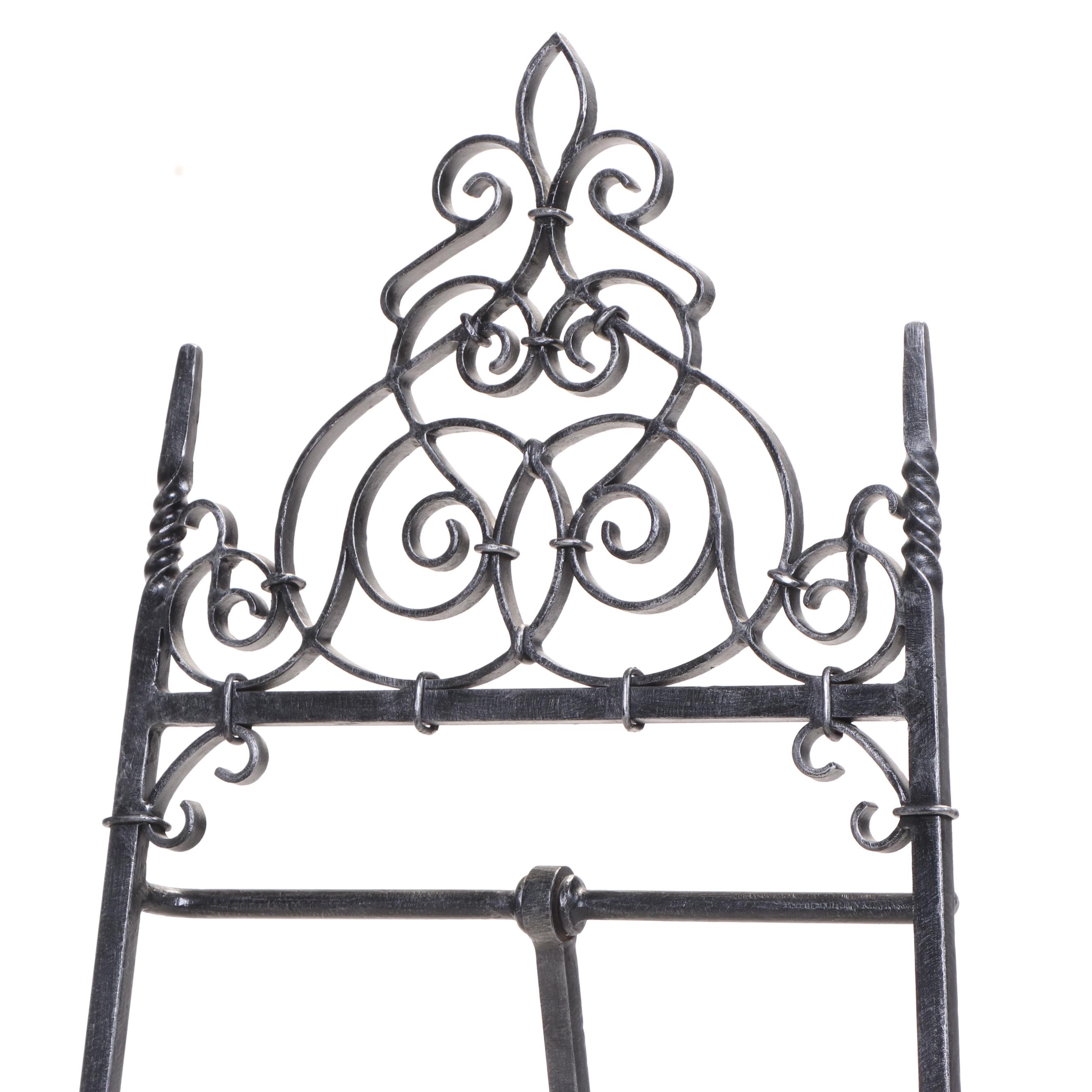 Patinated and Wrought Iron Easel
