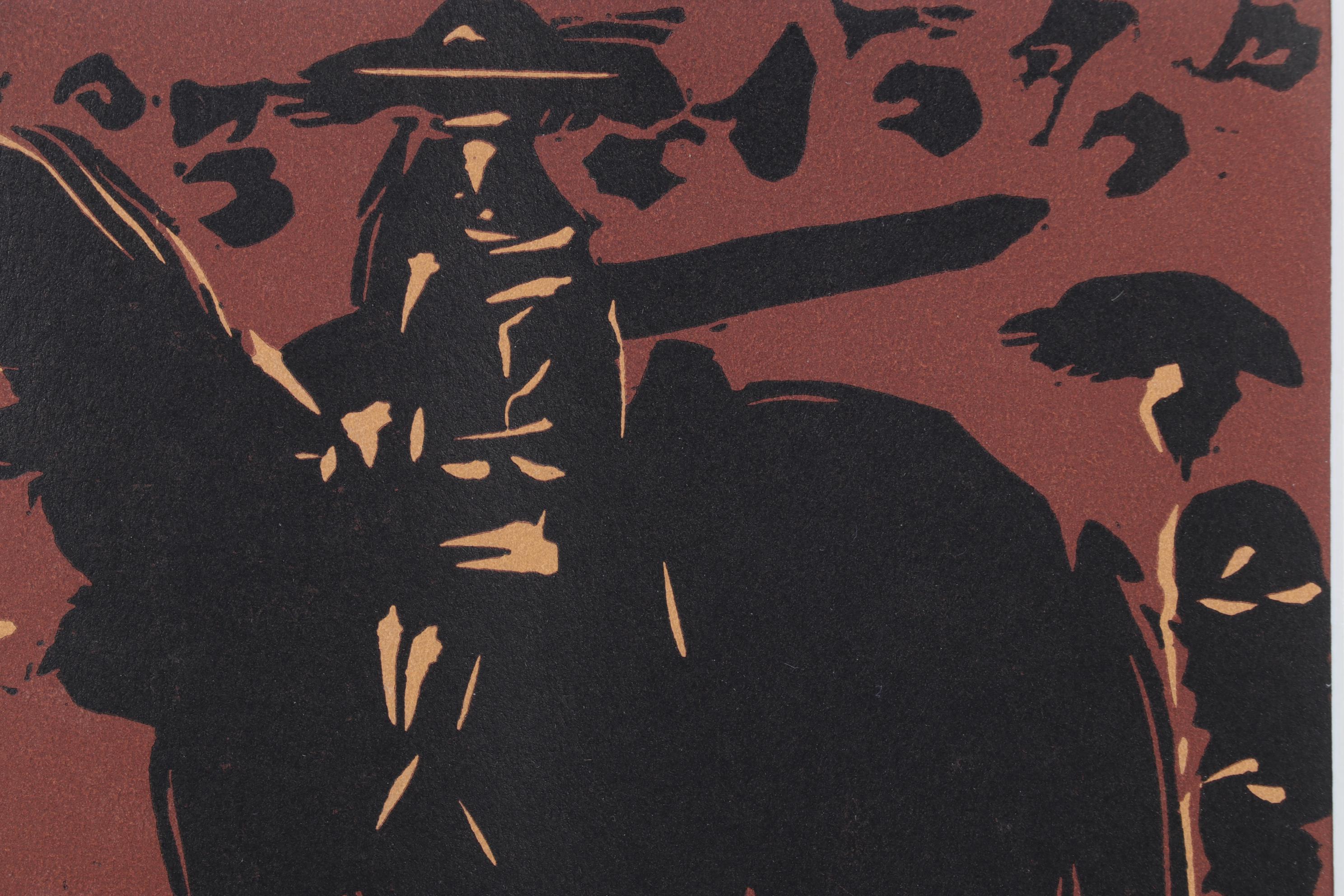 Pablo Picasso Linoleum Cut "Mounted Picador", 1962