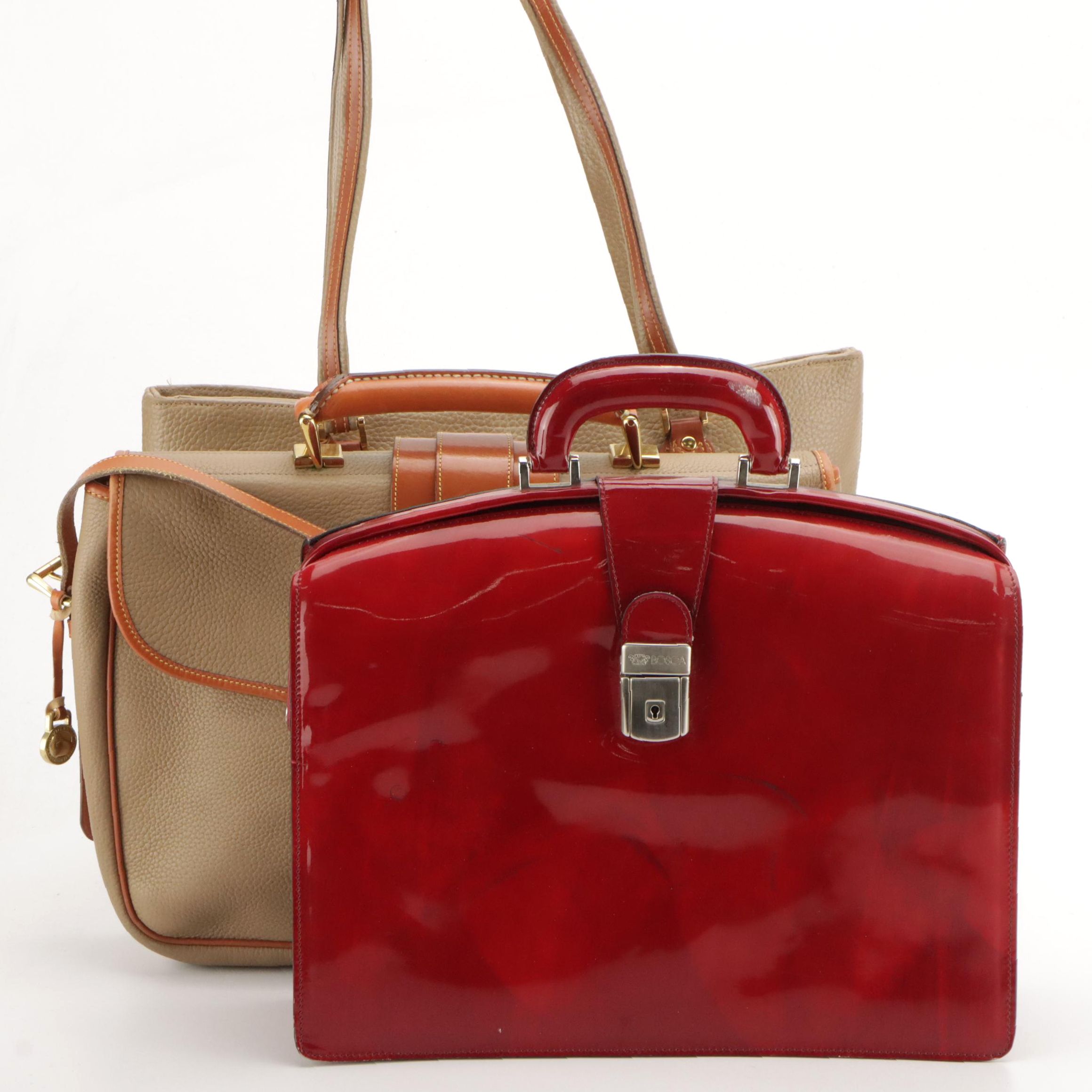 Dooney & Bourke Messenger Bag, Bosca Handbag and Alba Shoulder Bag in Leather