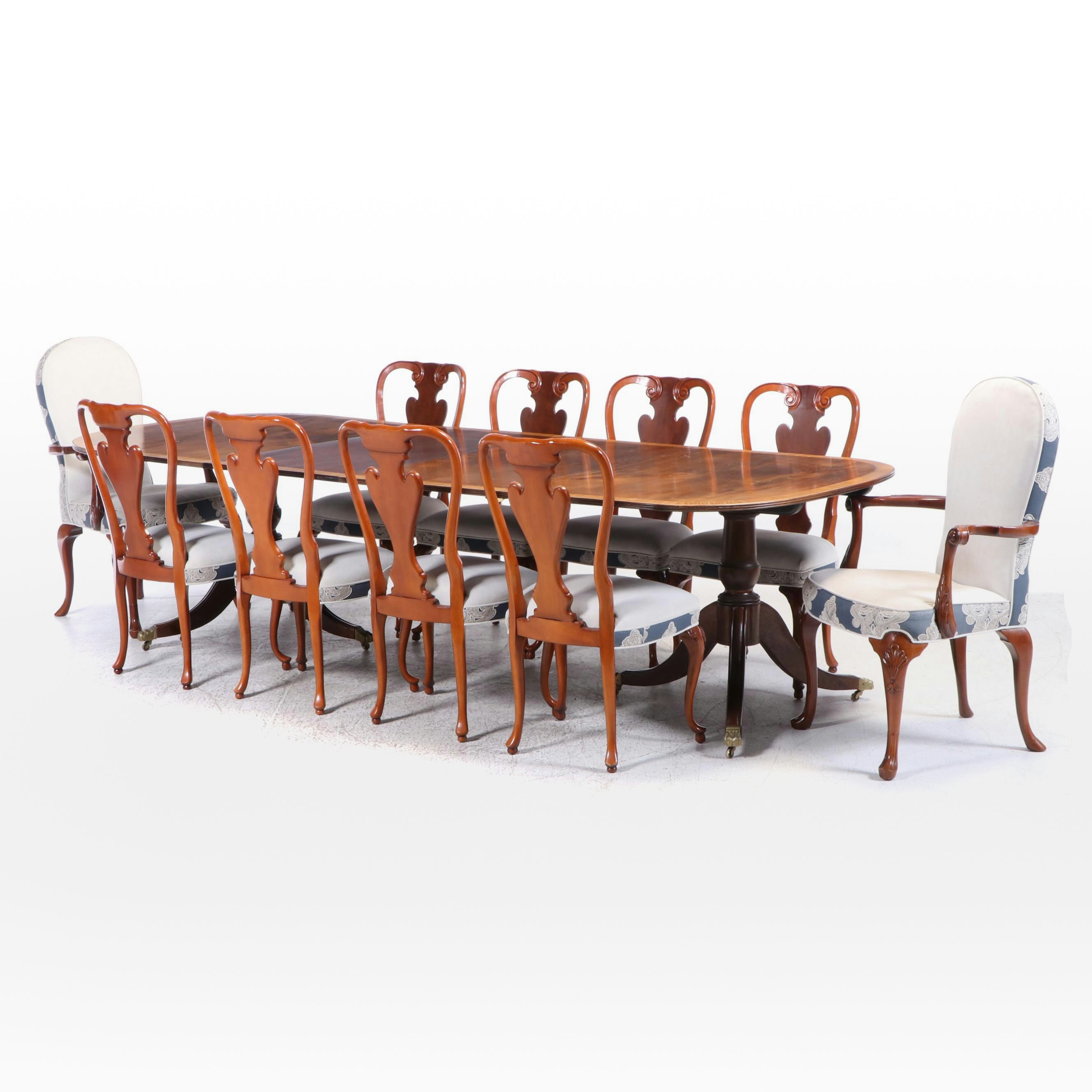Eleven-Piece Colonial Style Dining Set, Incl. John Widdicomb