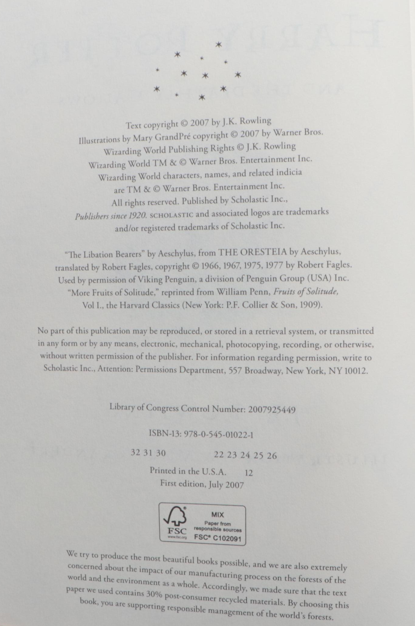 First American Edition "Harry Potter" Complete Series by J. K. Rowling