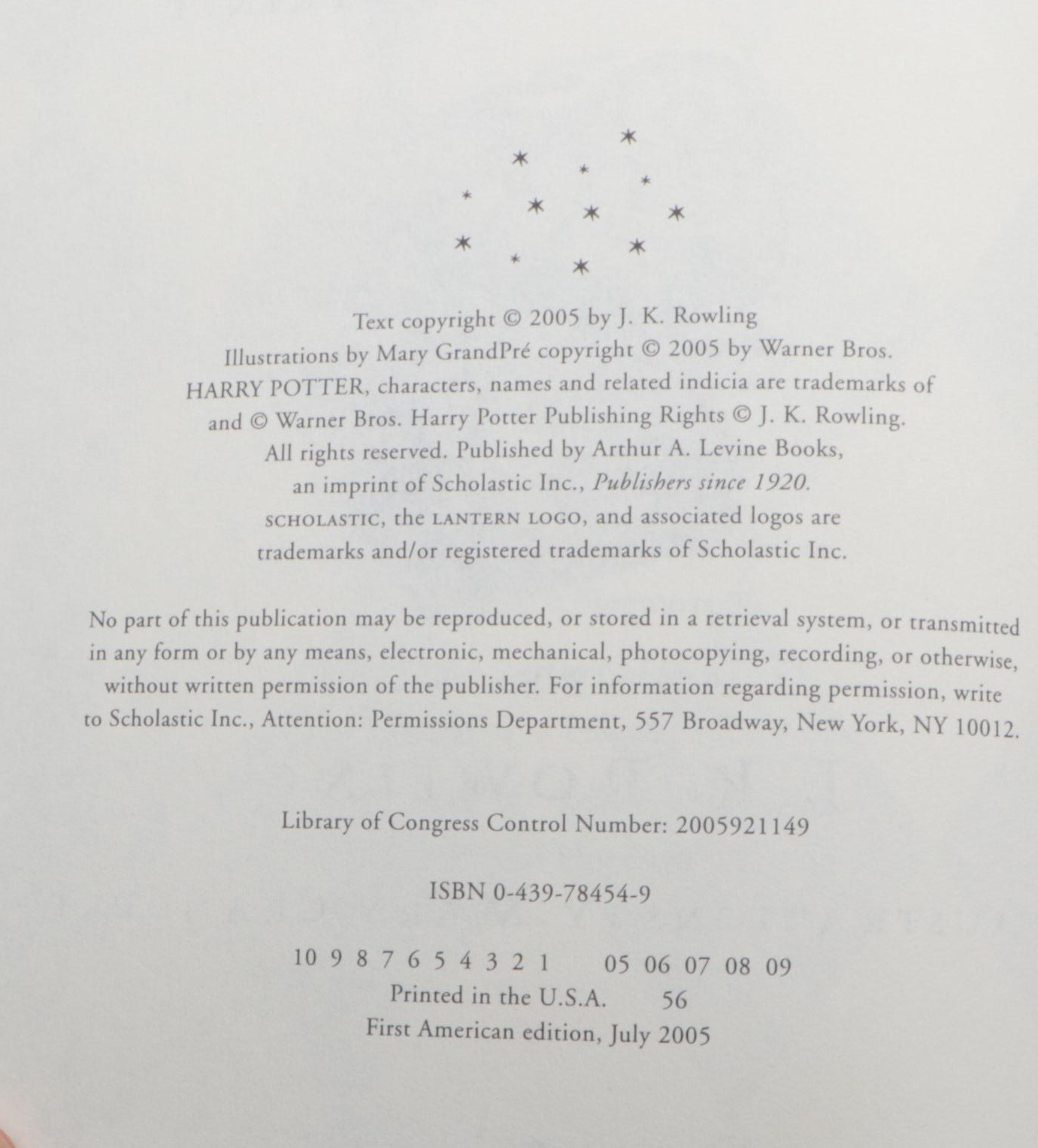 First American Edition "Harry Potter" Complete Series by J. K. Rowling