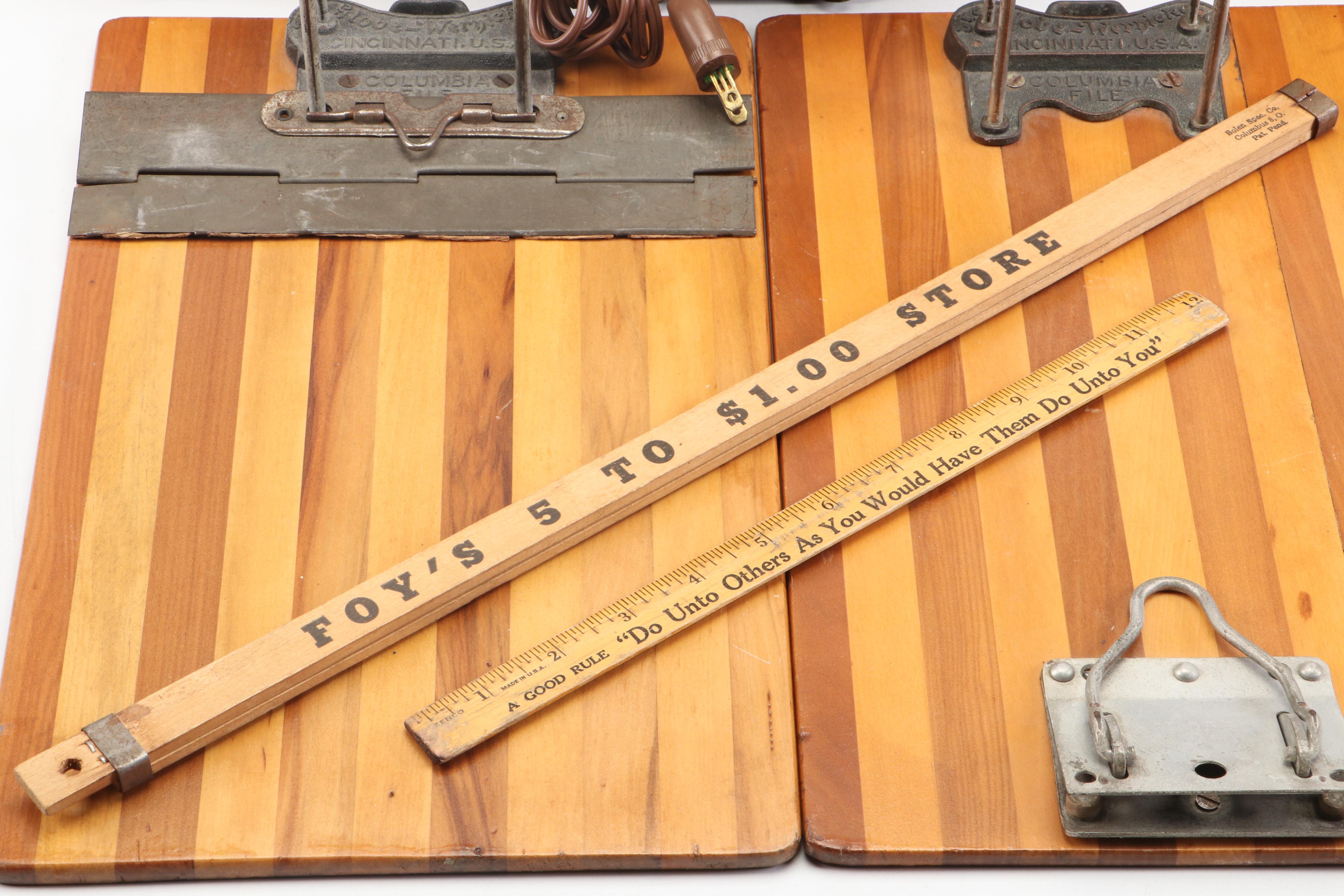 Globe-Werknick Wooden Clipboards with Desk Fan and Other Office Accessories