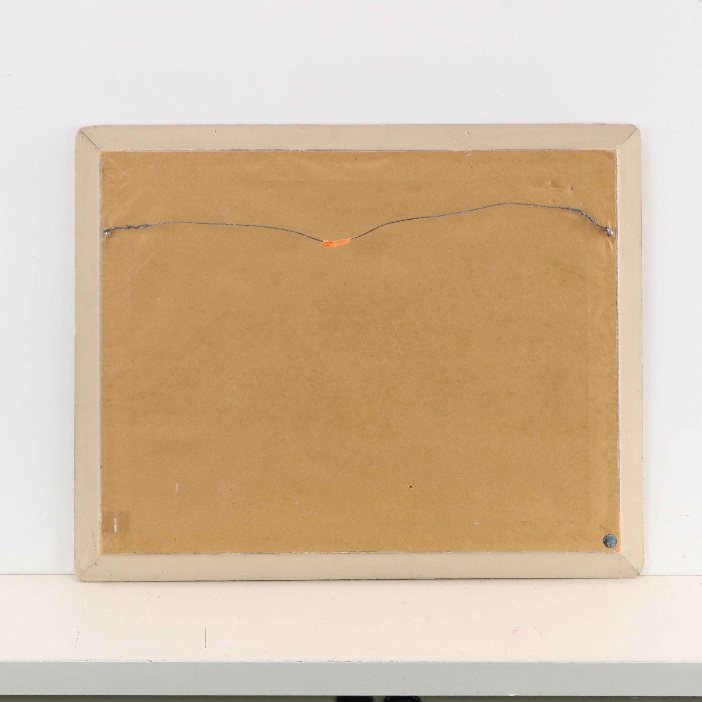 R. Johnson Oil Painting of Village, Mid-20th Century